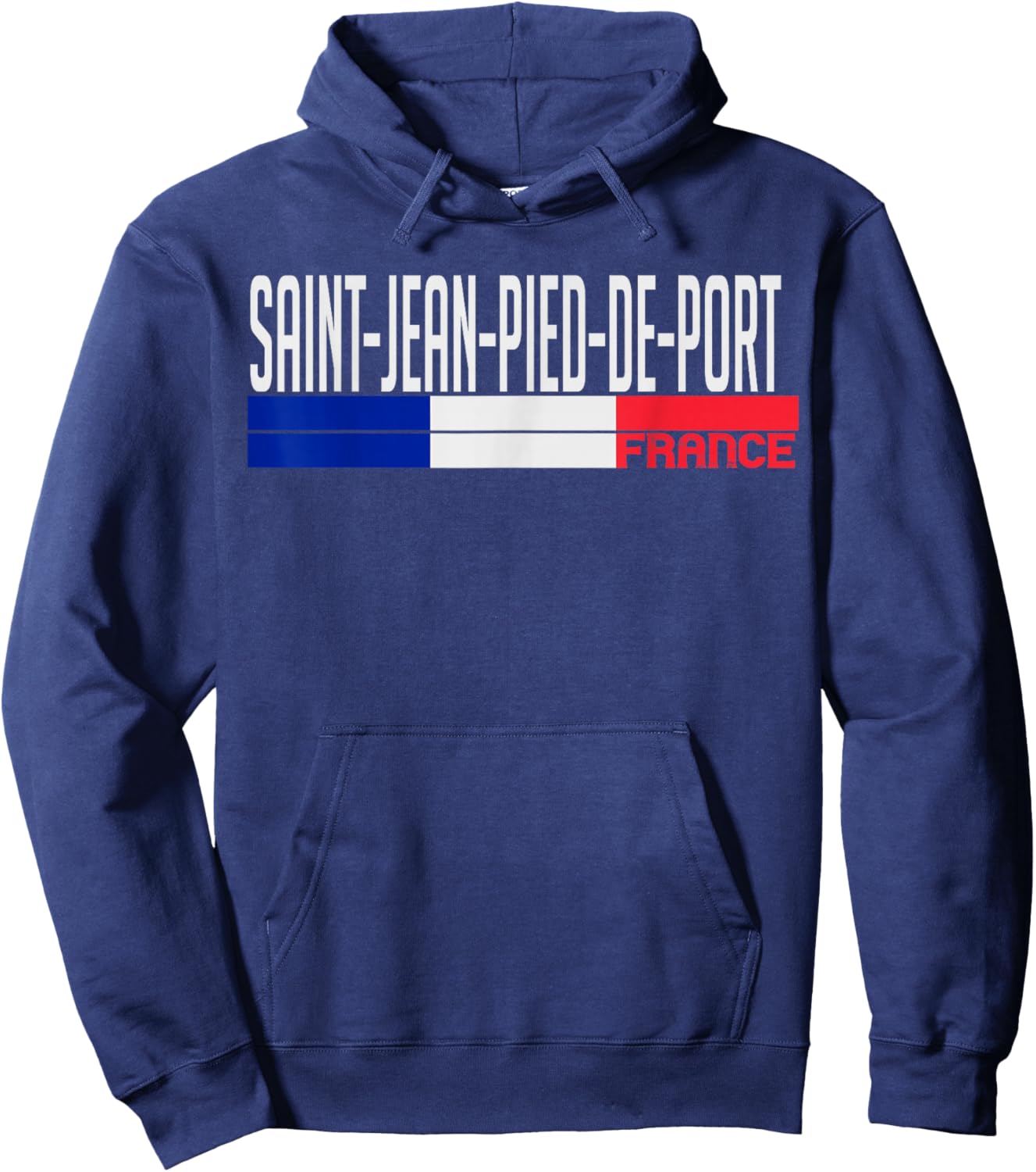 Saint-Jean-Pied-de-Port France Flag French City Pride Hoodie - Hoodie | Navy