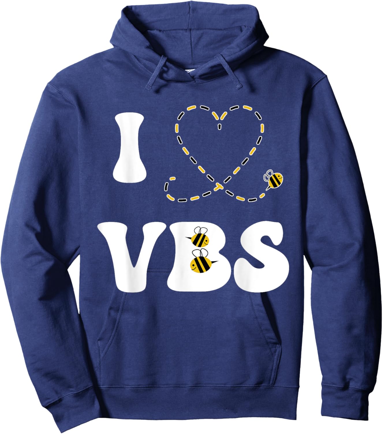 I Love VBS 2025 Vacation Bible School Bumble Bee VBS Team Hoodie - Hoodie | Navy