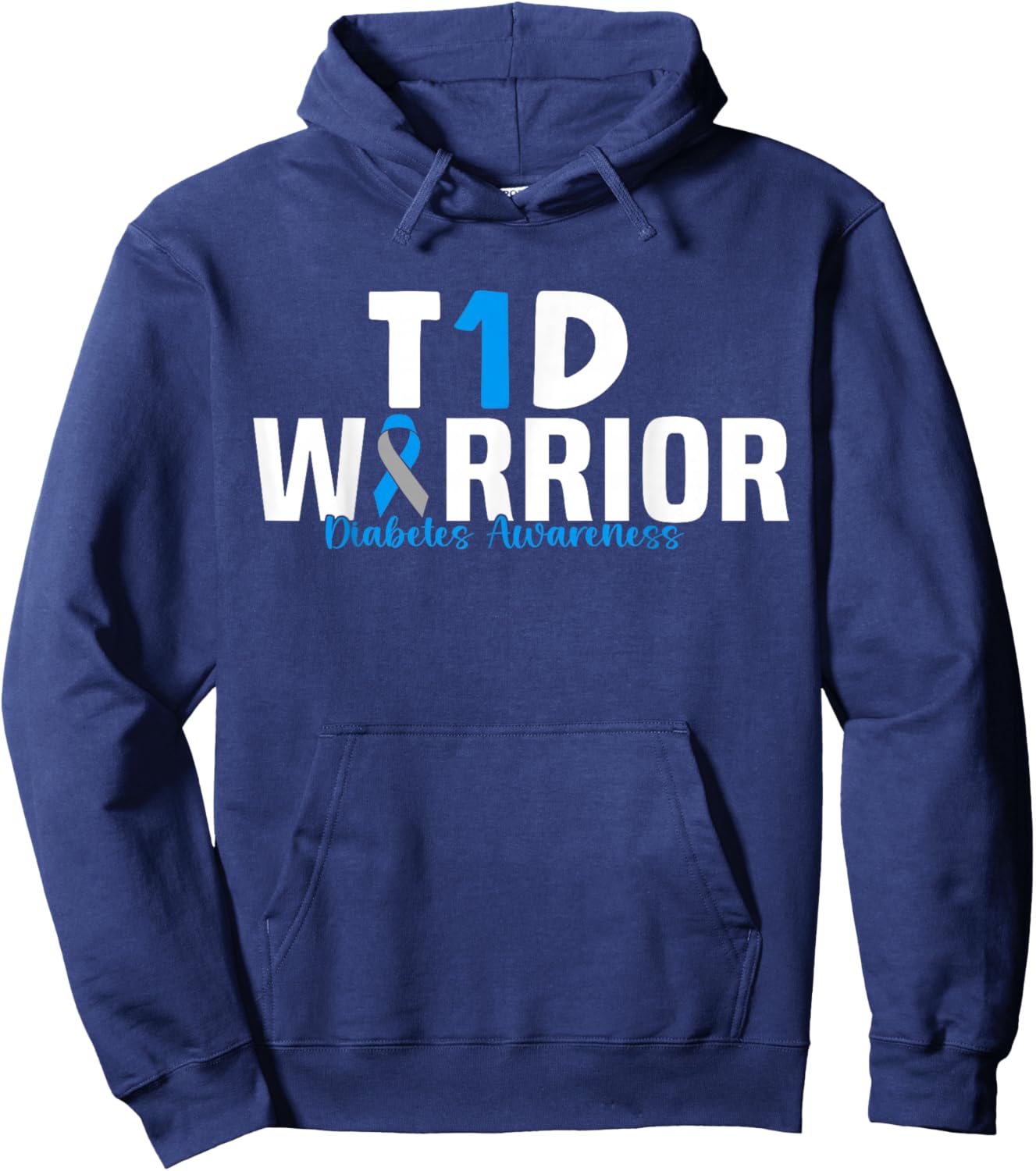 T1D Warrior Type 1 Diabetes Awareness Diabetic Hoodie - Hoodie | Navy