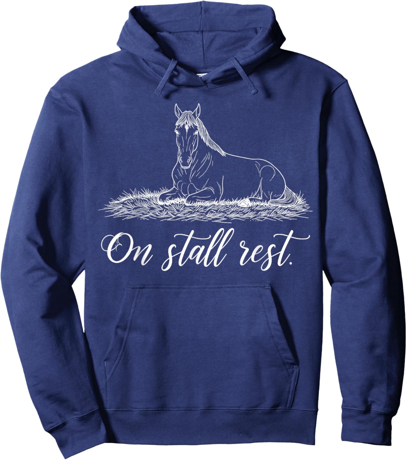 On Stall Rest Equestrian Horse Riding Rodeo Rider minimalist Hoodie - Hoodie | Navy
