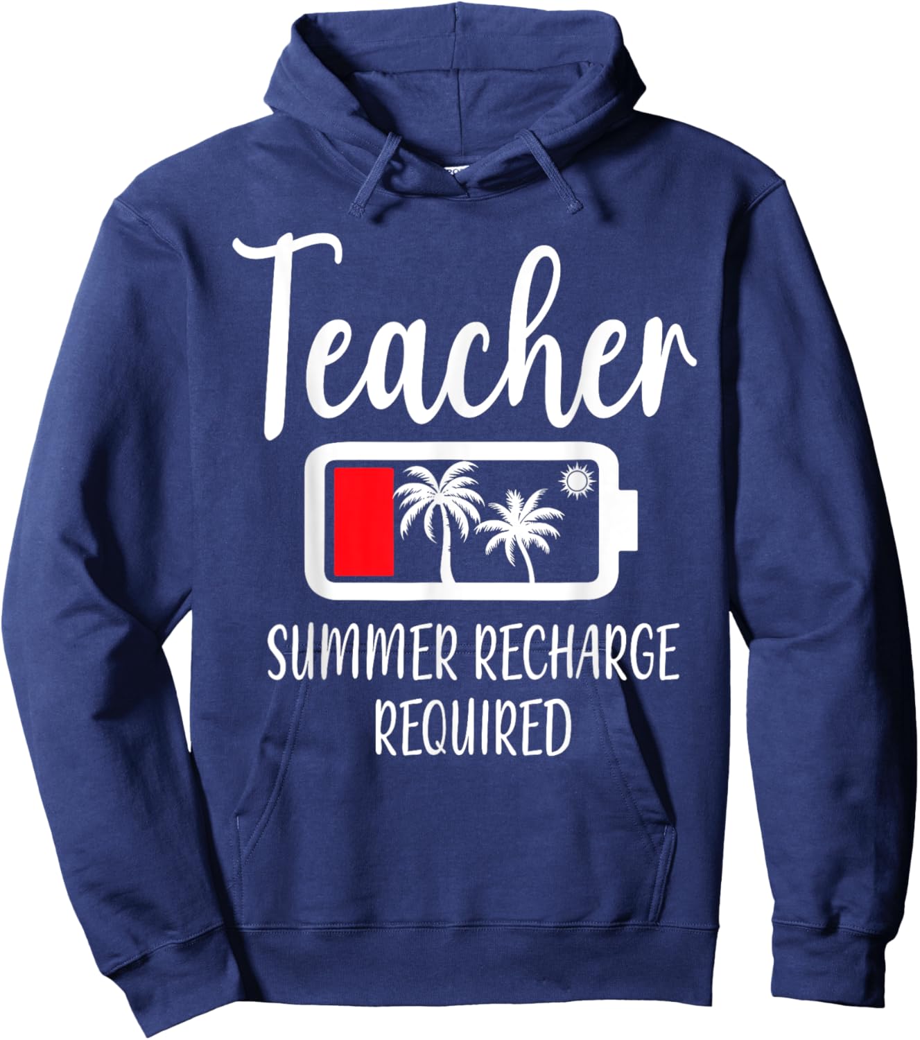 Teacher Summer Recharge Required Last day School Women Hoodie - Hoodie | Navy