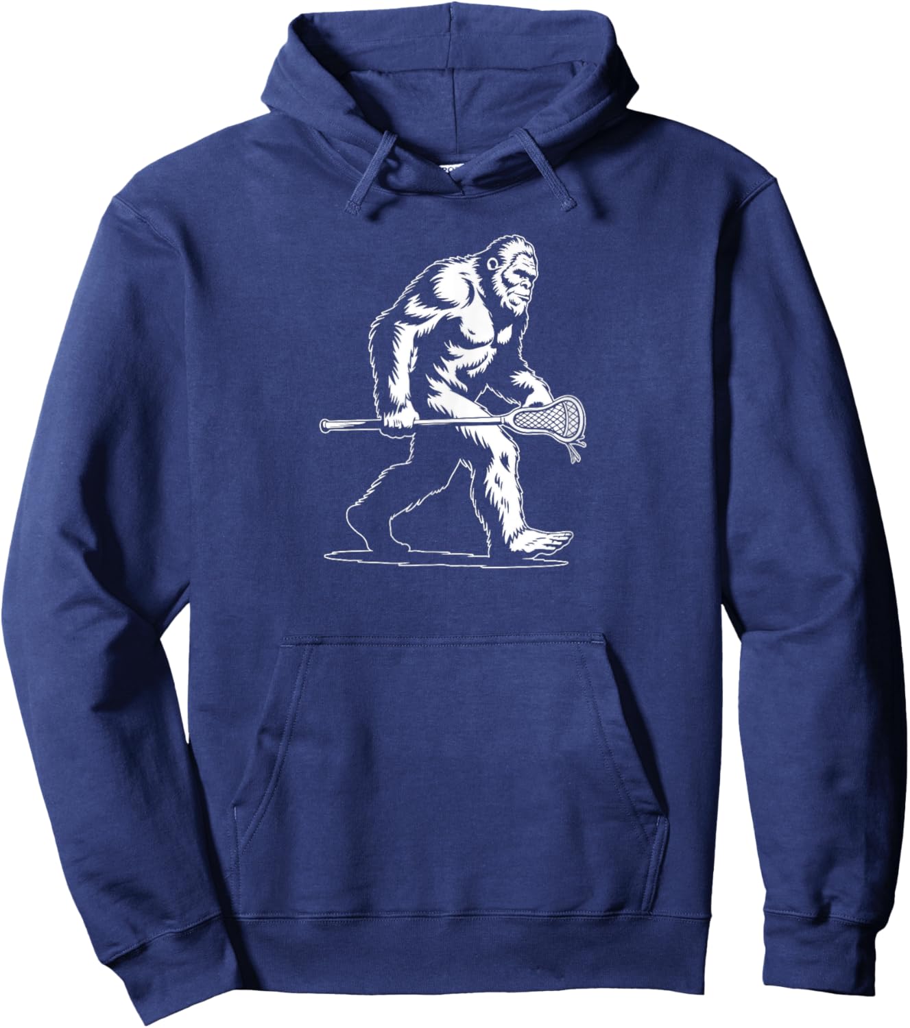 Sasquatch Lax Bigfoot Lacrosse Stick Vintage 80s Hoodie - Hoodie | Navy