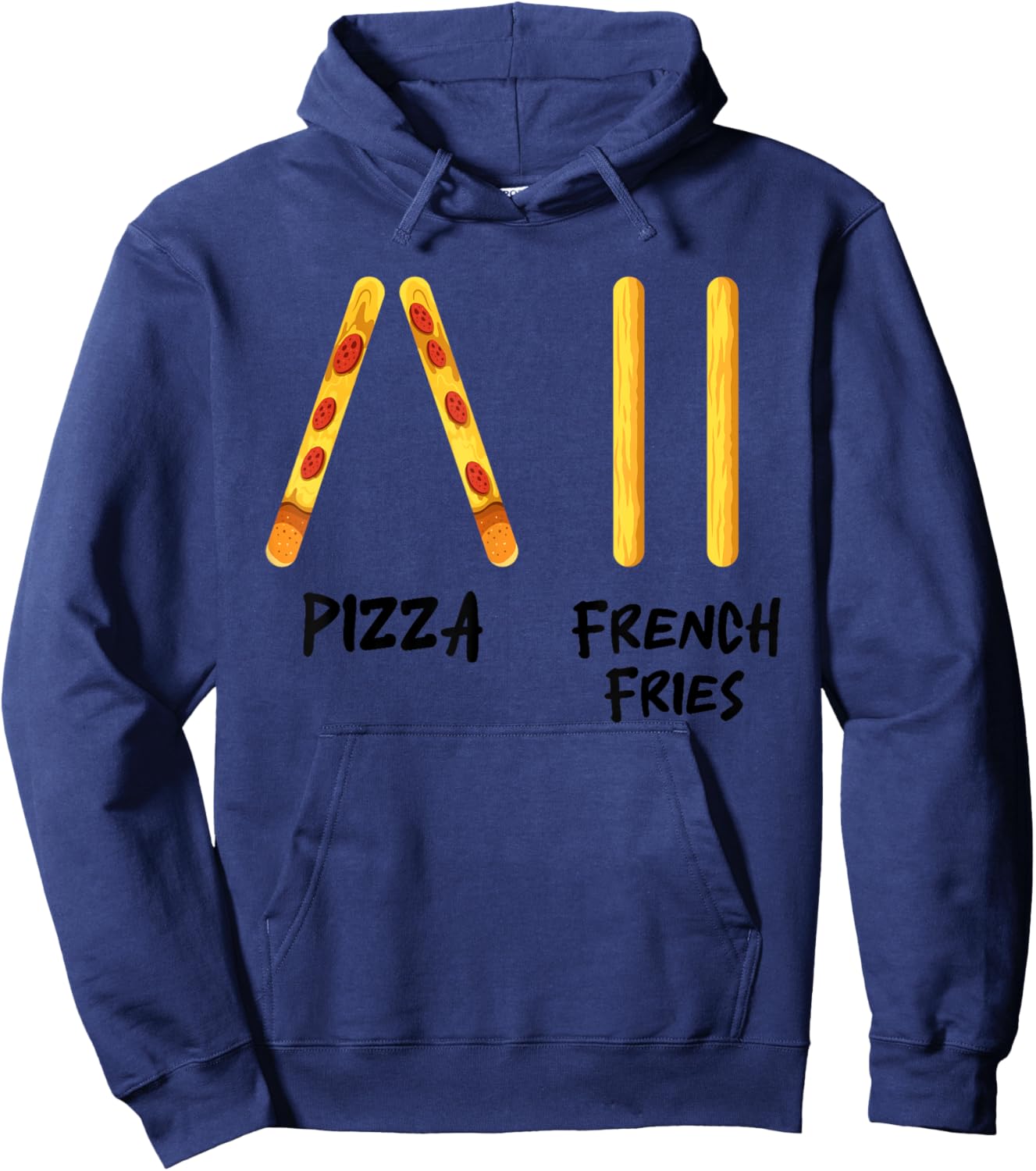 Funny Pizza French Fries Ski Instructor Skiing Snack Lovers Hoodie - Hoodie | Navy