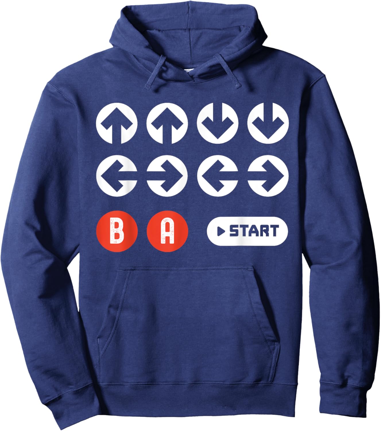Up Up Down Left Right B A Start Cheat Code Funny Video Game Hoodie - Hoodie | Navy