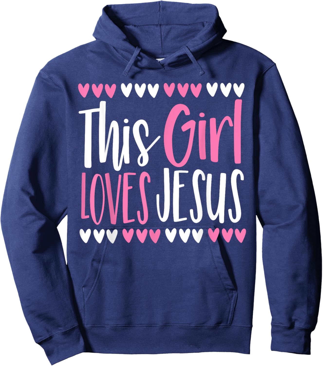 This Girl Loves Jesus Christian Women Kids Teen God Faith Hoodie - Hoodie | Navy
