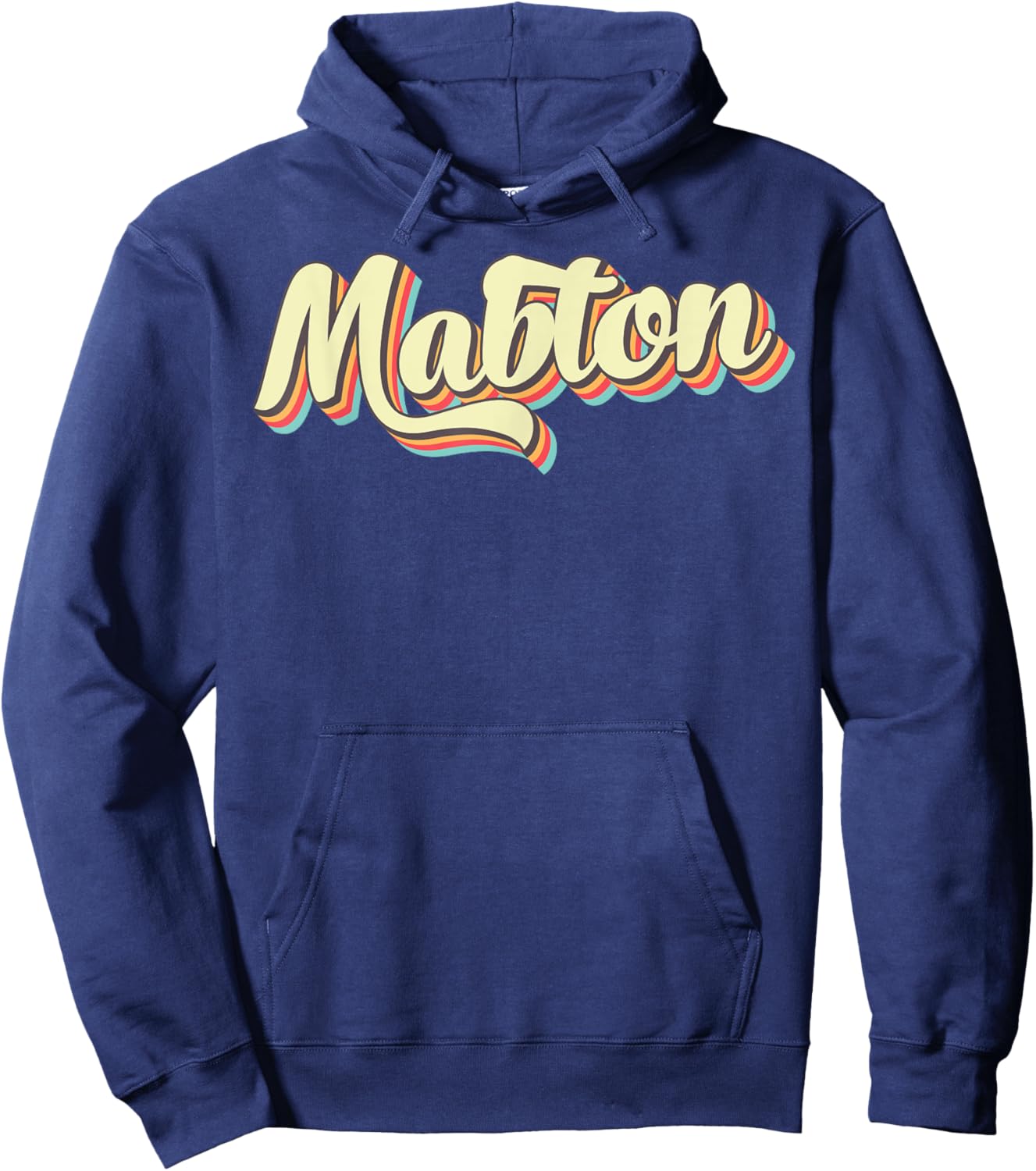 Mabton Retro Art Baseball Font Vintage Hoodie - Hoodie | Navy