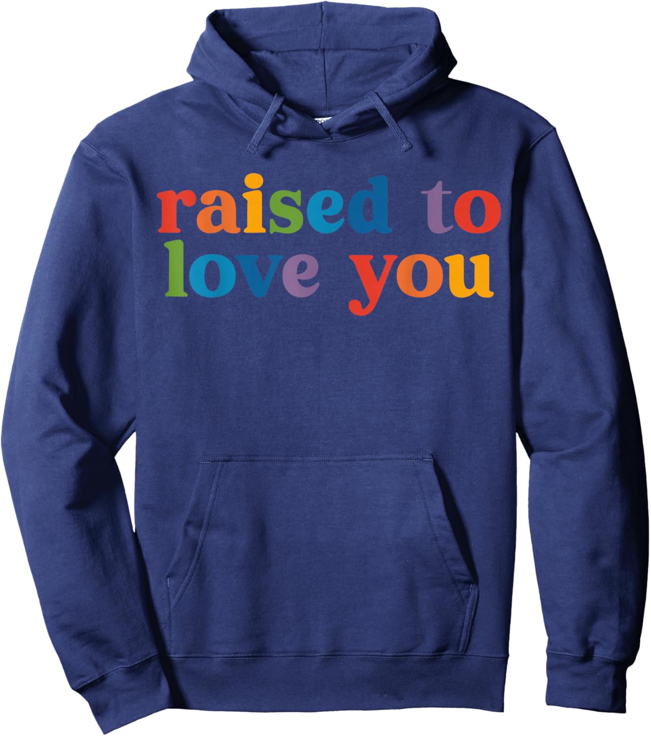 Raised to Love You LGBTQ+ Ally Toddler Kids Pride Month Hoodie - Hoodie | Navy