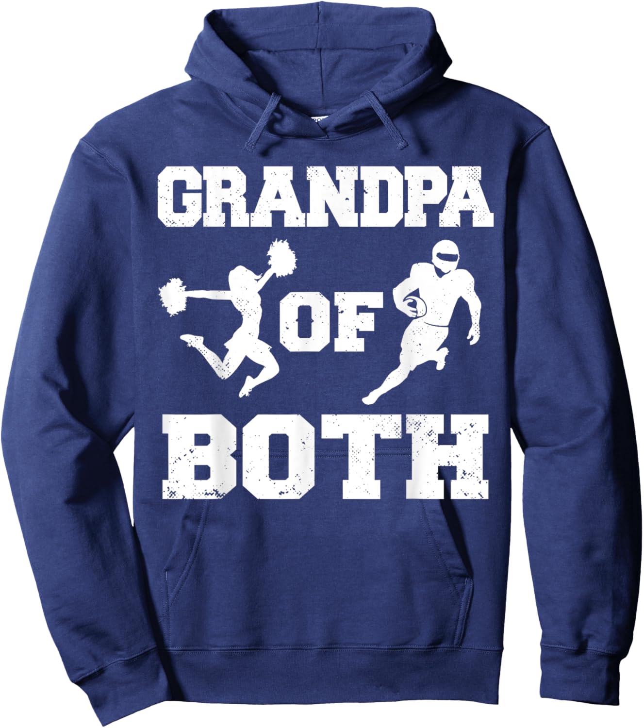 Grandpa Of Both Funny Football and Cheer Grandpa Hoodie - Hoodie | Navy