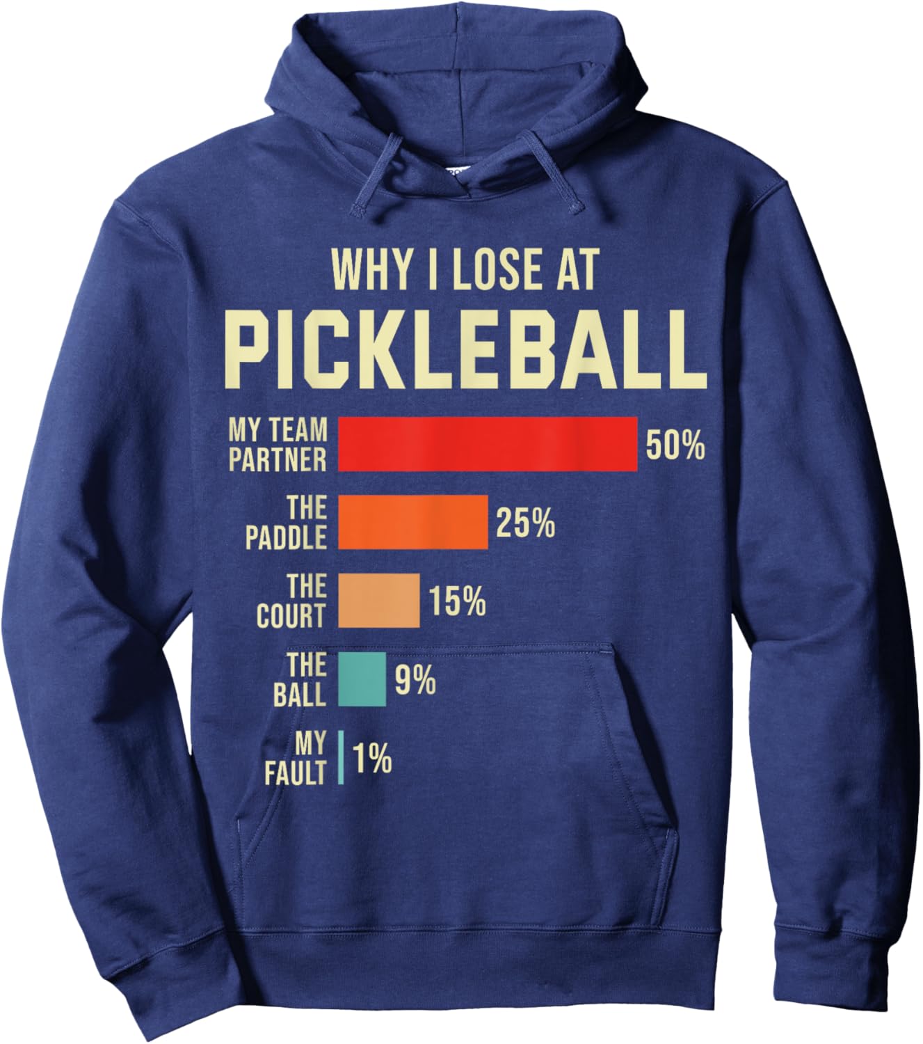 Why I Lose at Pickleball Player Funny Pickleballers Hoodie - Hoodie | Navy