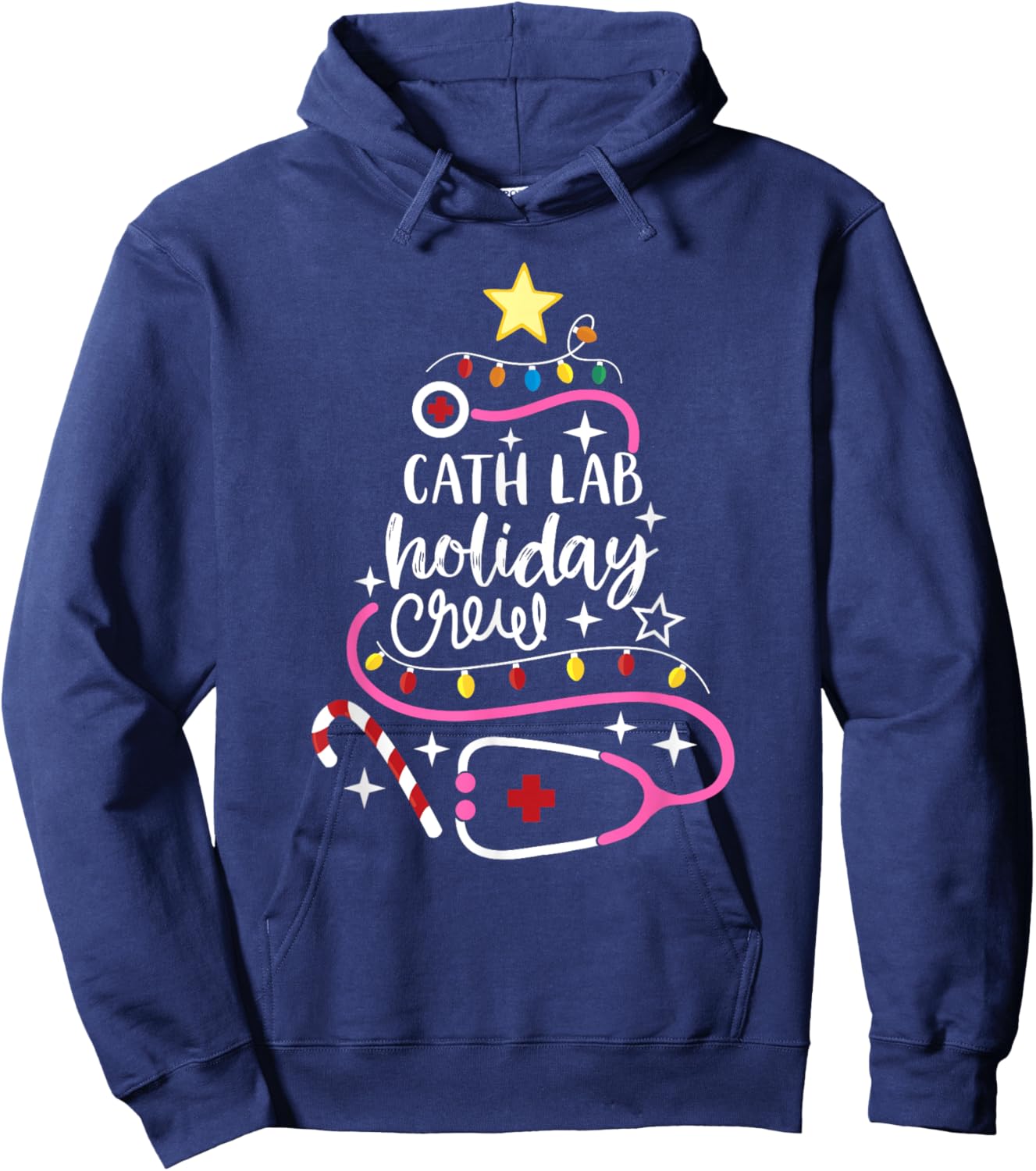 Cath Lab Holiday Crew Catheterization Lab Nurse Secretary Hoodie - Hoodie | Navy