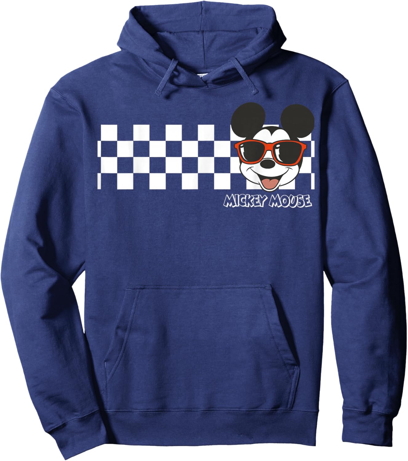 Disney Mickey and Friends Mickey Mouse Checkerboard Stripe Hoodie - Hoodie | Navy
