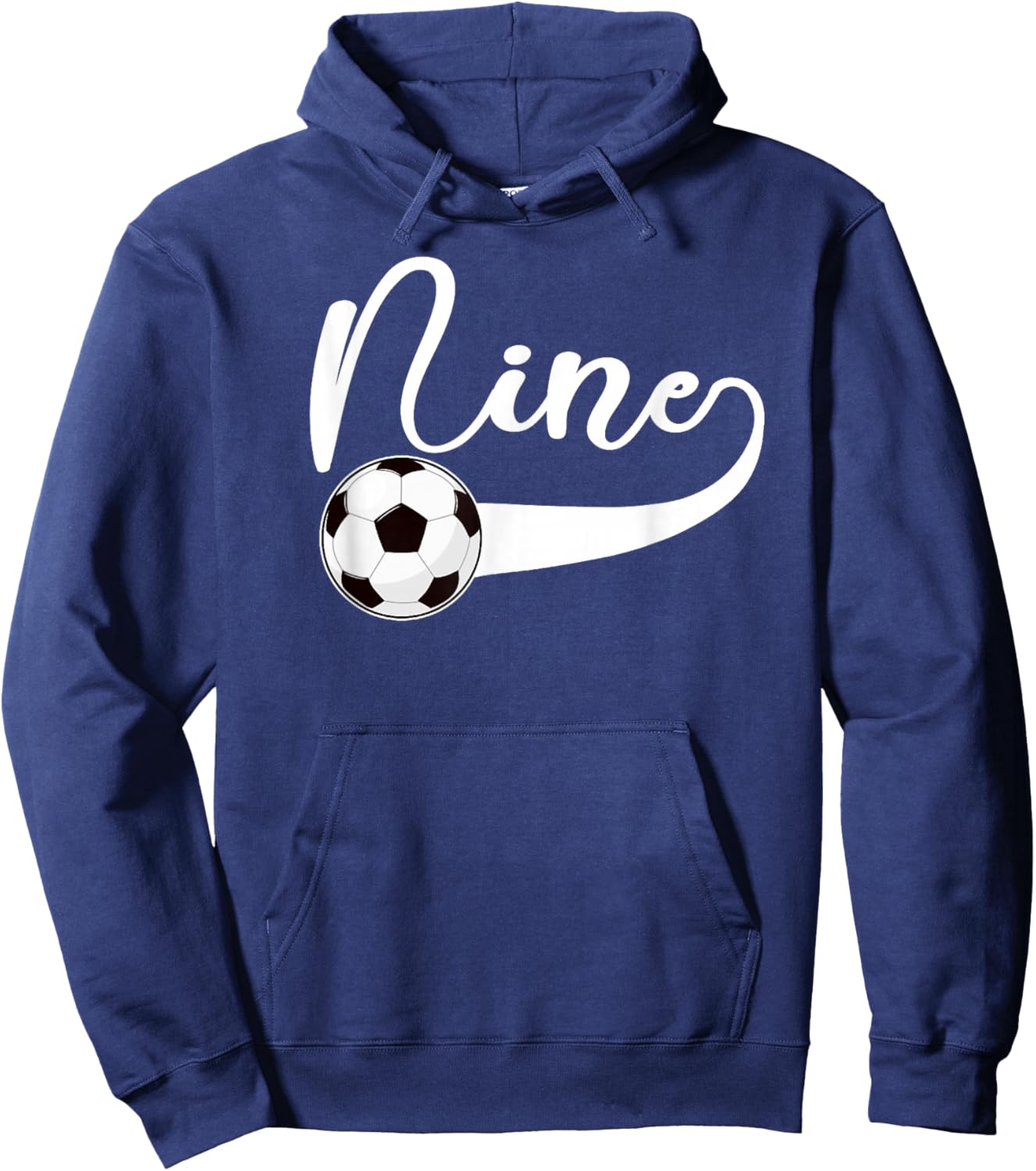 9th Birthday Party Soccer Boy 9 Year Old Soccer Player Hoodie - Hoodie | Navy