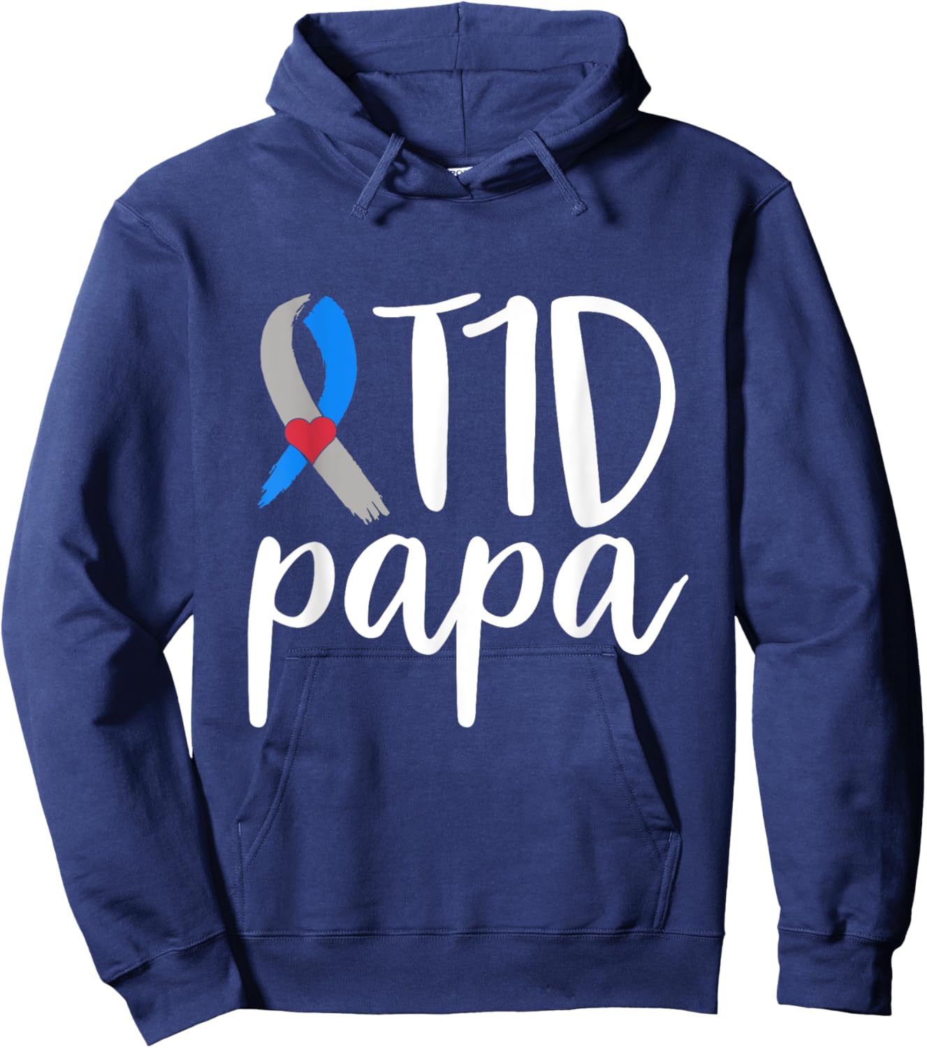 T1D Papa Shirt Type 1 Diabetes Awareness Type One Warrior Hoodie - Hoodie | Navy