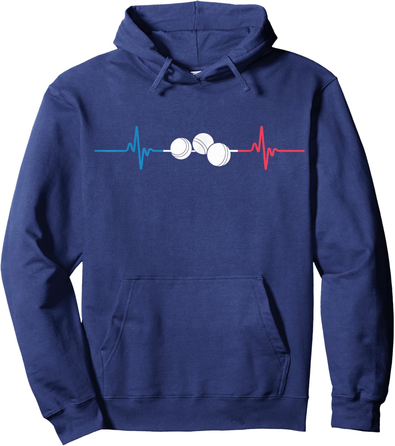 Petanque Cardio Line Humor Gift Ball De Petanque Hoodie - Hoodie | Navy