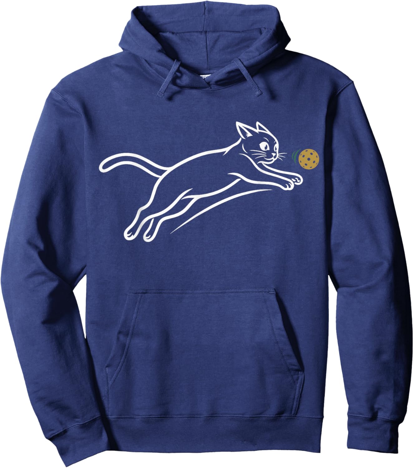 Chat Pickleball Drôle Minimaliste Ligne Poursuite Balle Fans Hoodie - Hoodie | Navy