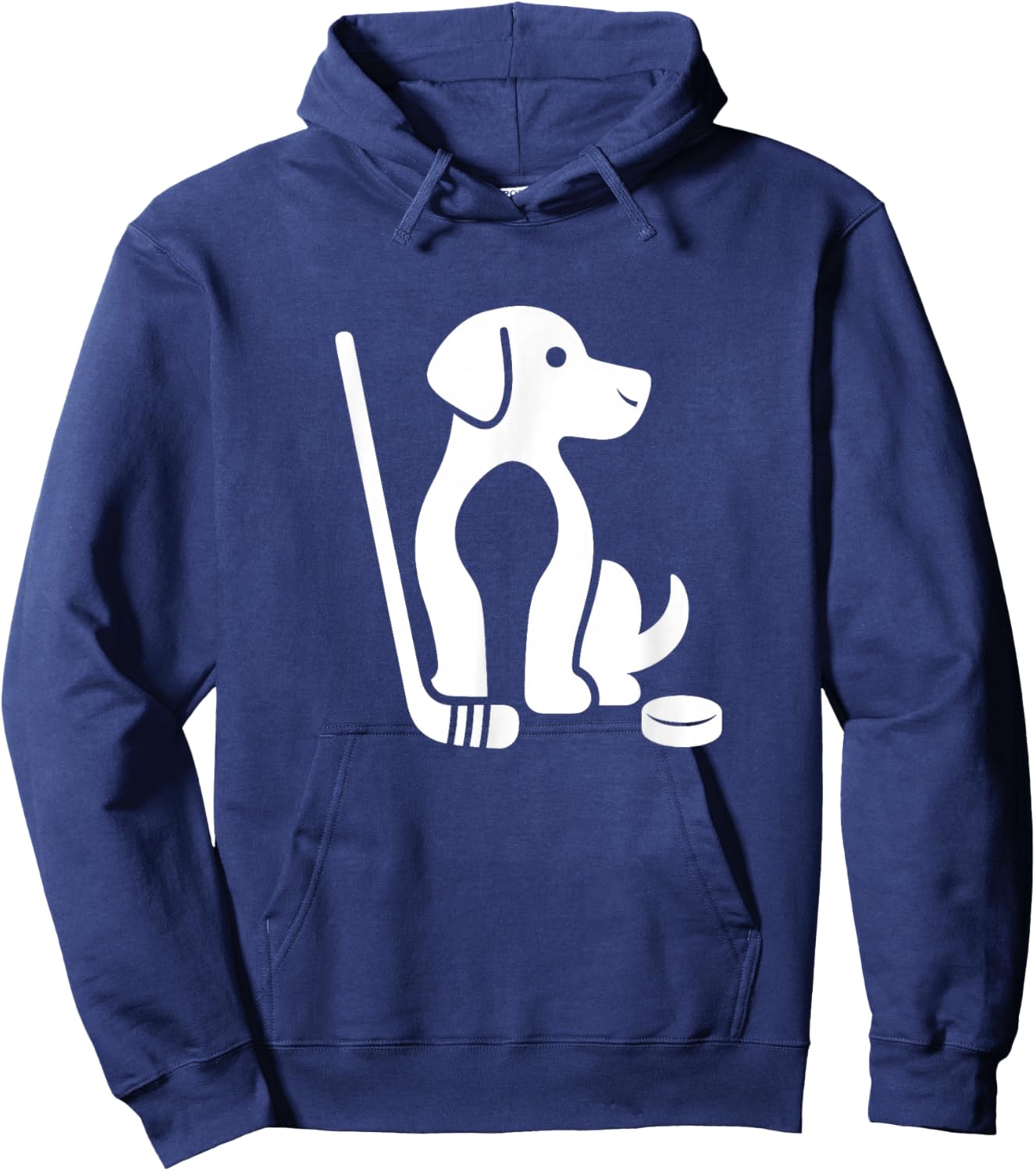 Cute Dog Hockey Lover Minimalist Design Hoodie - Hoodie | Navy