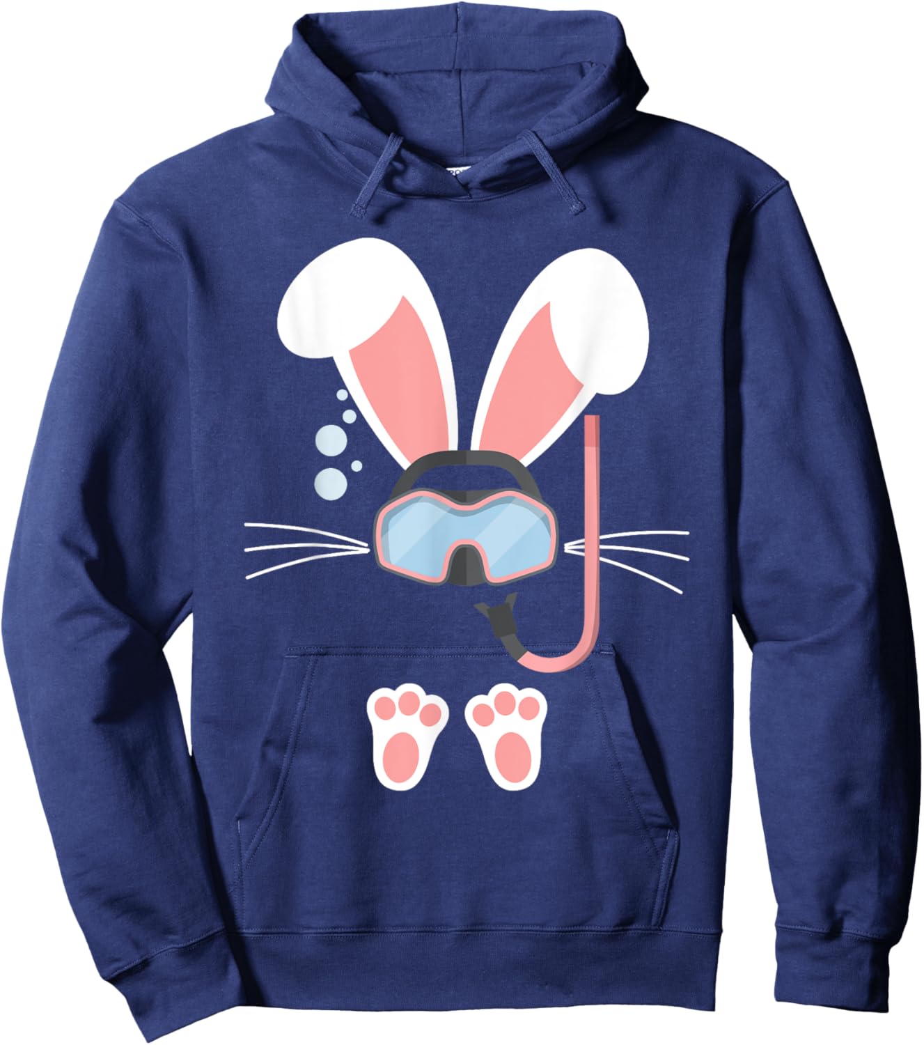 Easter Bunny Rabbit Scuba Mask Scuba Diver Scuba Diving Hoodie - Hoodie | Navy