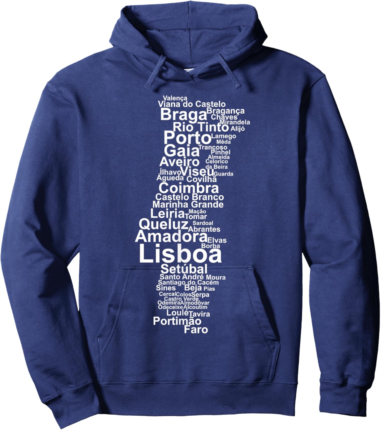Portugal Outline, Portugal Towns, Portugal Travel, Portugal Hoodie - Hoodie | Navy