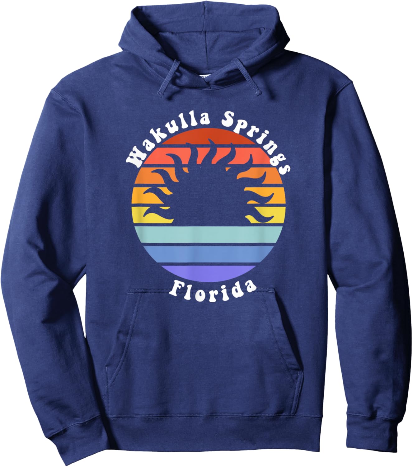 Wakulla Springs Florida FL Sunset Souvenir Vacation Hoodie - Hoodie | Navy