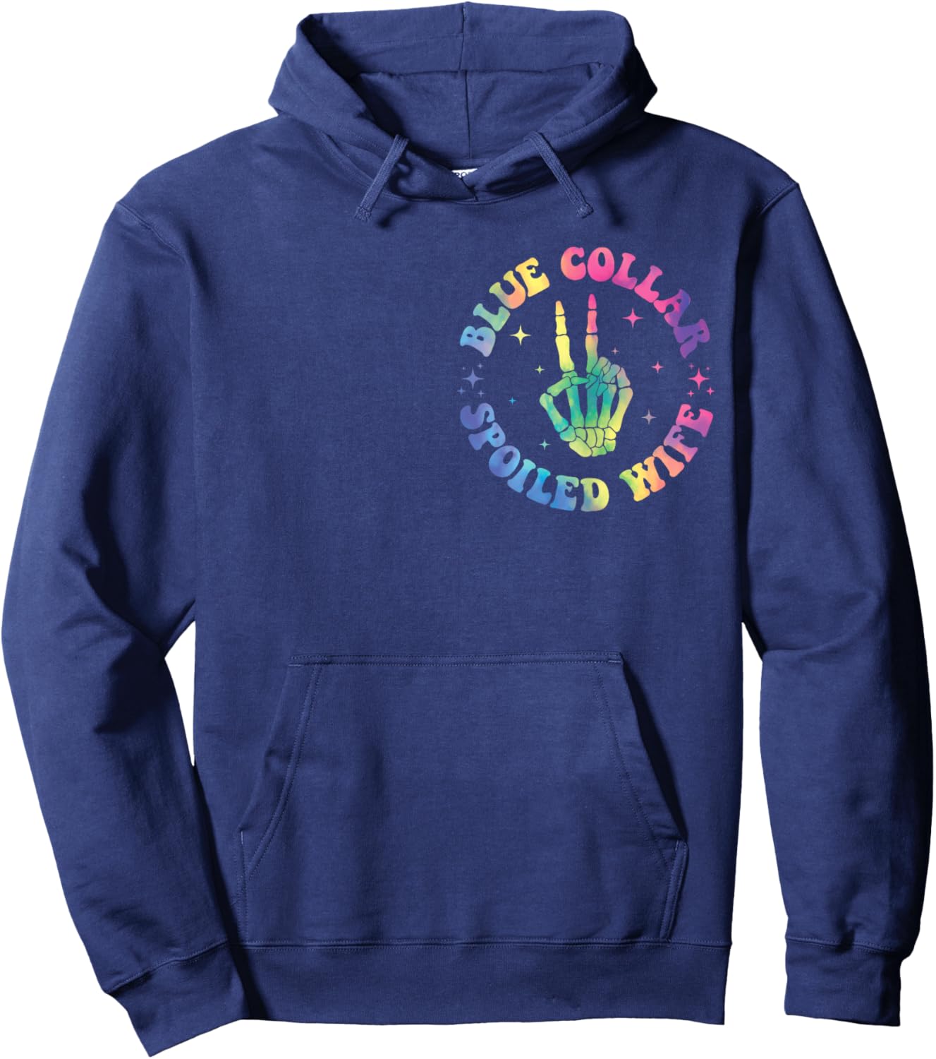 Spoiled By My Blue Collar Husband (TWO SIDE) Hoodie - Hoodie | Navy