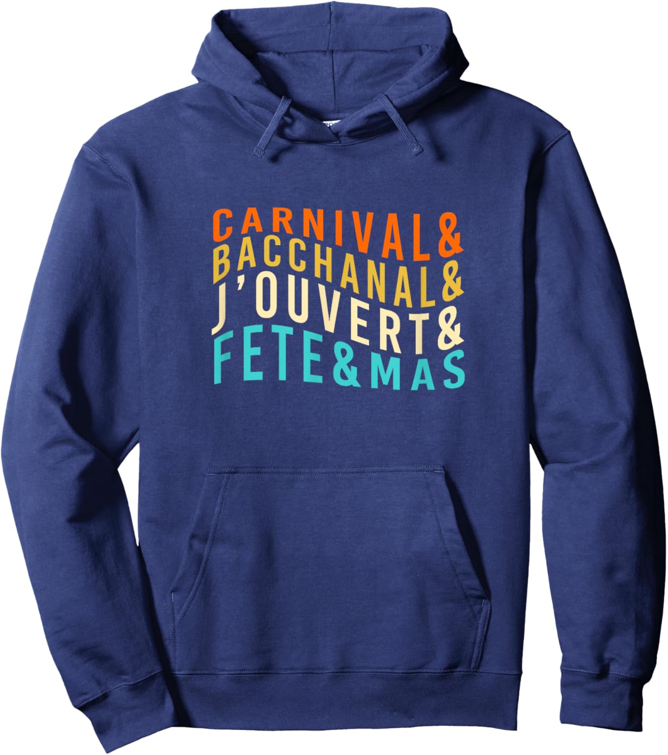 Carnival Bacchanal J'ouvert Fete Mas Soca Retro Bacchanal Hoodie - Hoodie | Navy
