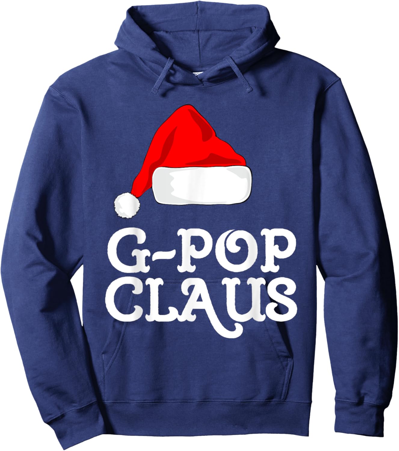 G-Pop Claus Christmas Santa's Hat Pajama Family Xmas GPop Hoodie - Hoodie | Navy