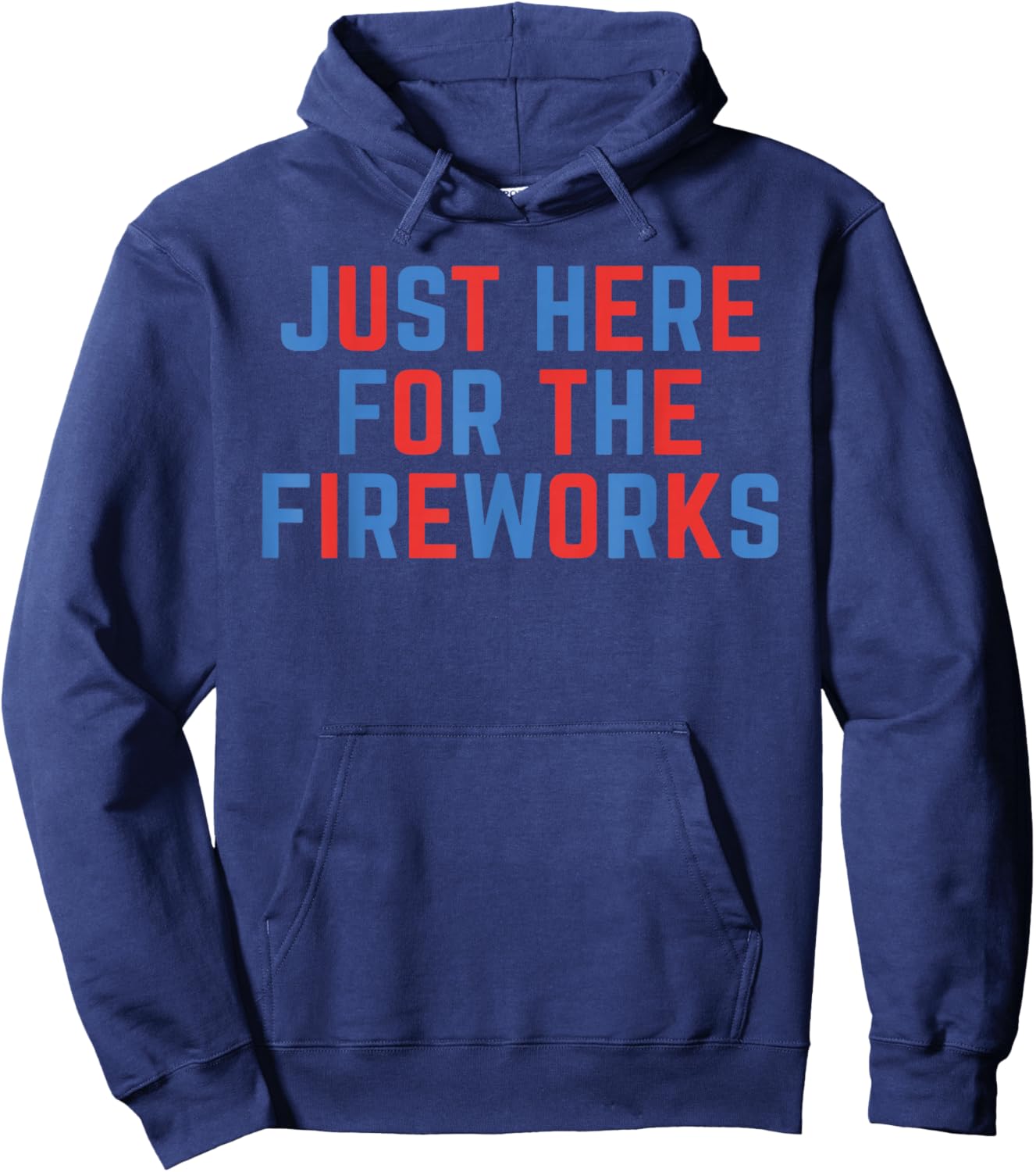 Just Here for The Fireworks American 4th of July Couples Hoodie - Hoodie | Navy
