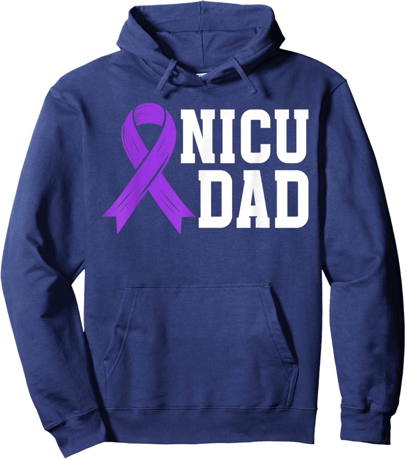NICU Dad Micro Preemie Baby Dad of NICU Warrior NICU Father Hoodie - Hoodie | Navy