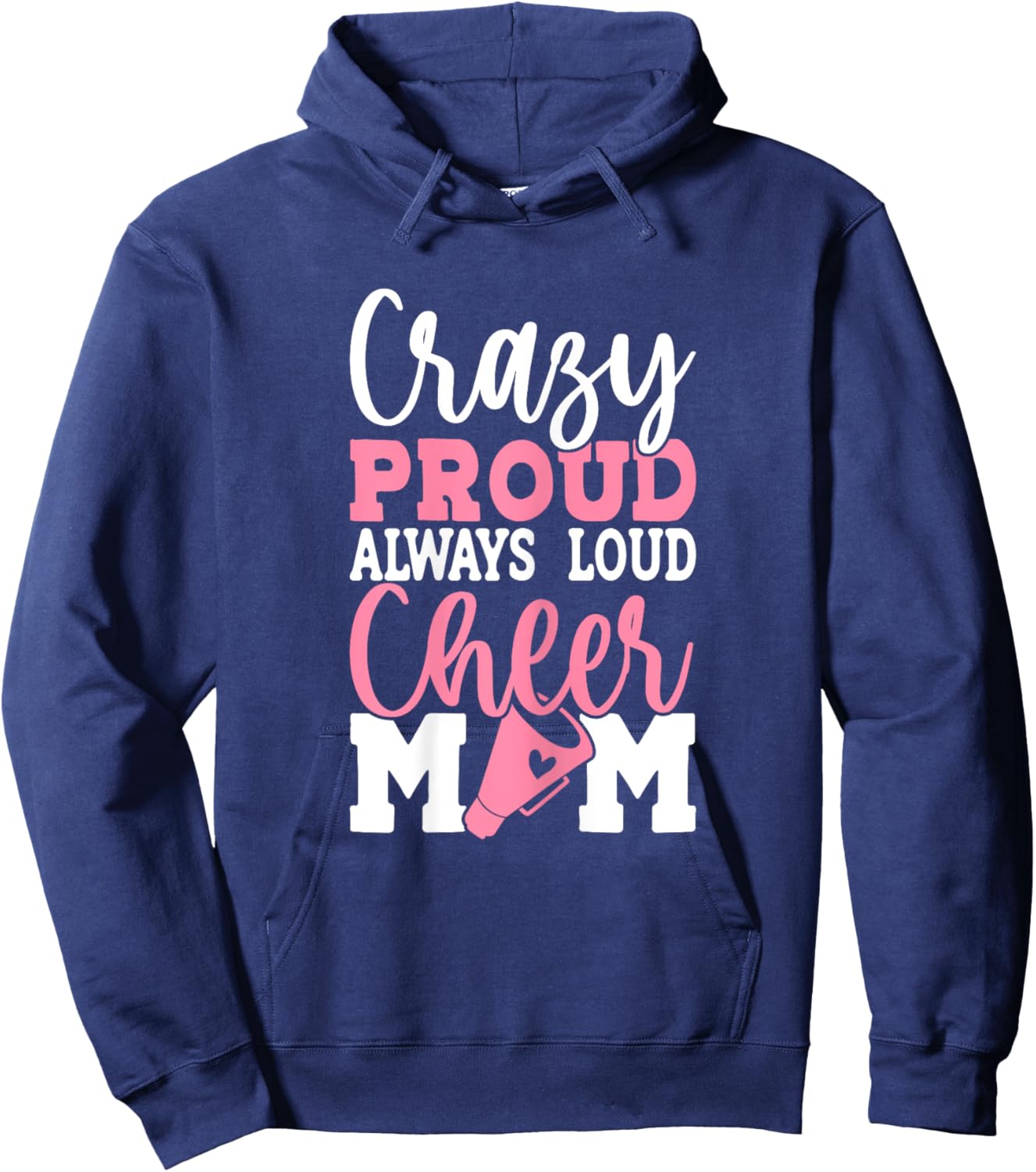 Cheerleader Mama Mother Cheer Mom Loud & Proud Cheerleading Hoodie - Hoodie | Navy