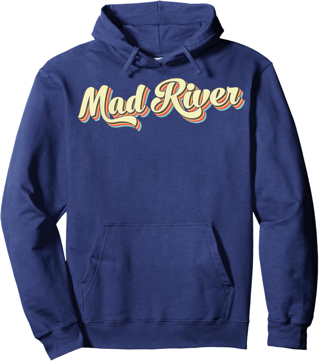 Mad River Retro Art Baseball Font Vintage Hoodie - Hoodie | Navy