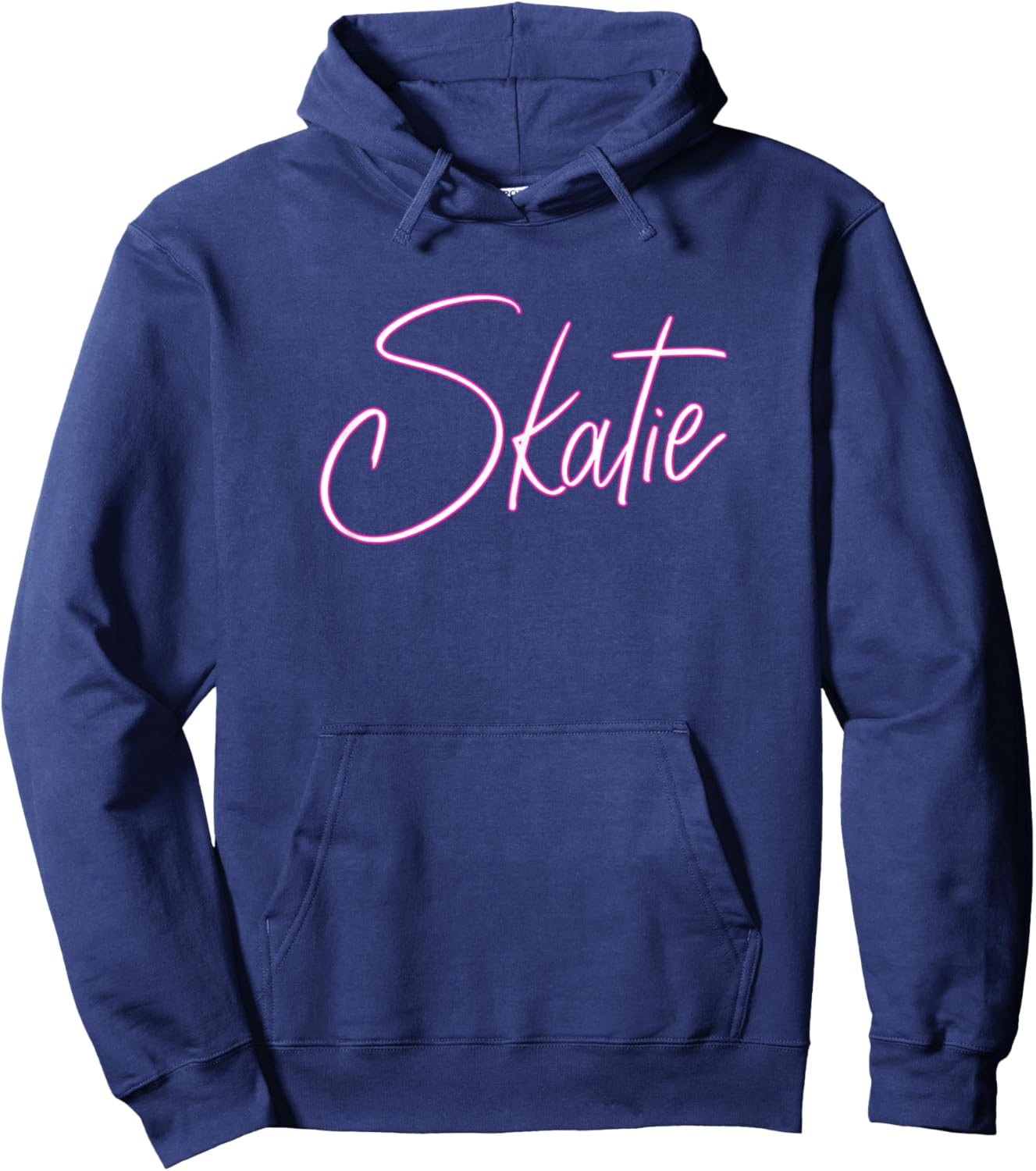 Skatie White with Pink Outline Bold and Stylish Design Hoodie - Hoodie | Navy