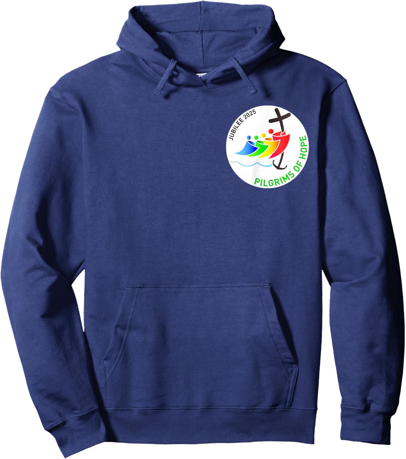 Catholic Jubilee 2025 Stained Glass Pilgrims Of Hope Hoodie - Hoodie | Navy