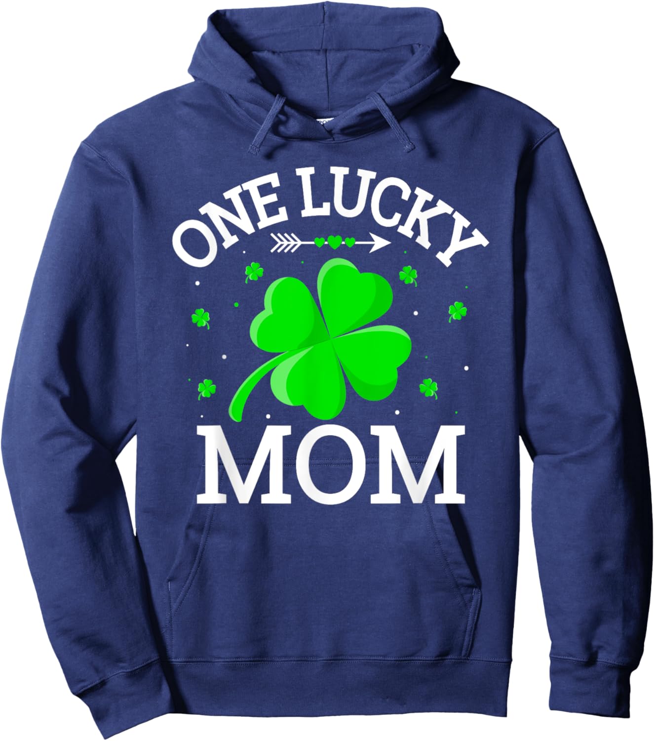 One Lucky Mom Matching St Patrick's Day Hoodie - Hoodie | Navy
