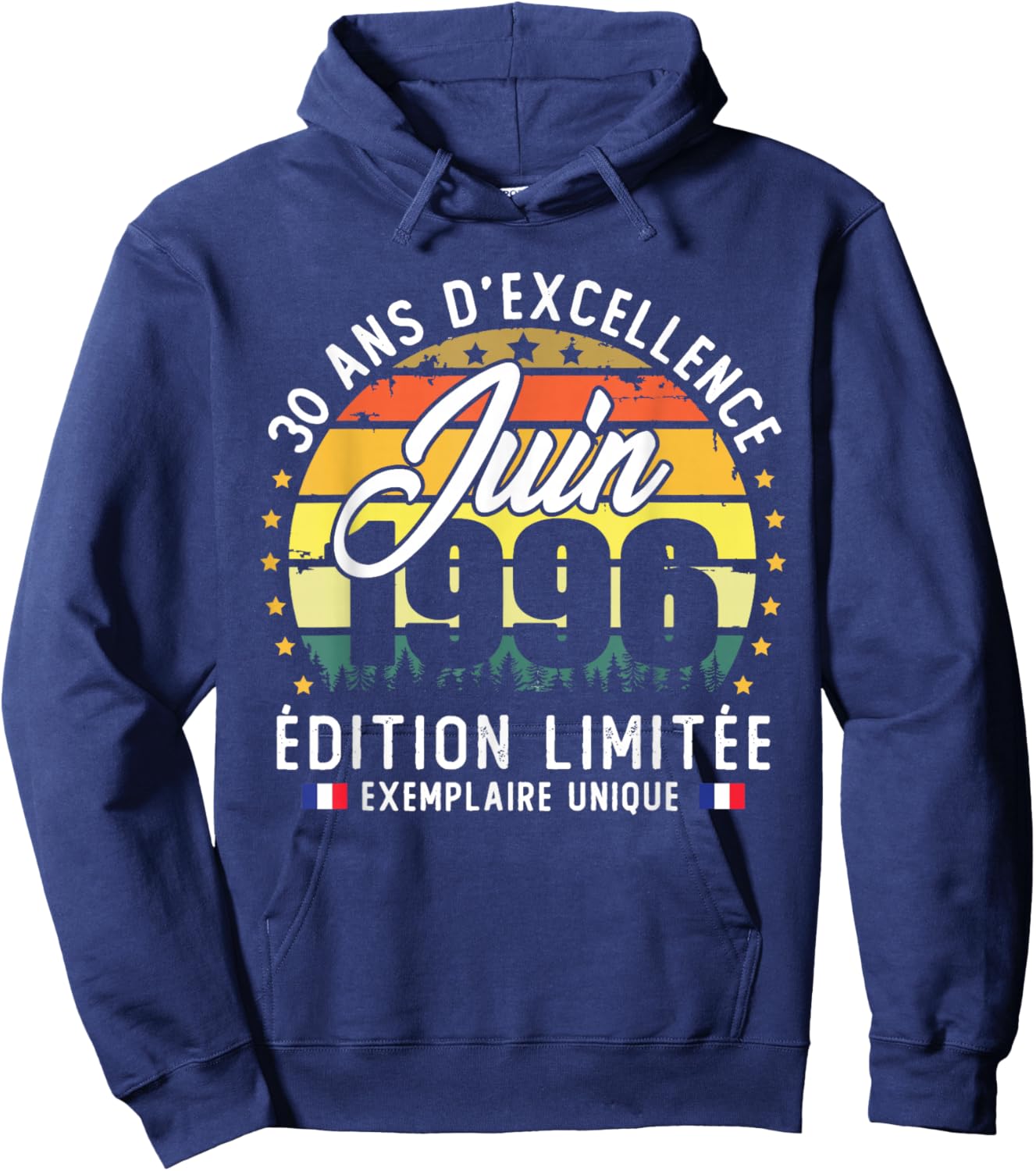 Vintage Juin 1996 Cadeau d'anniversaire 30 Ans Homme Femme Hoodie - Hoodie | Navy