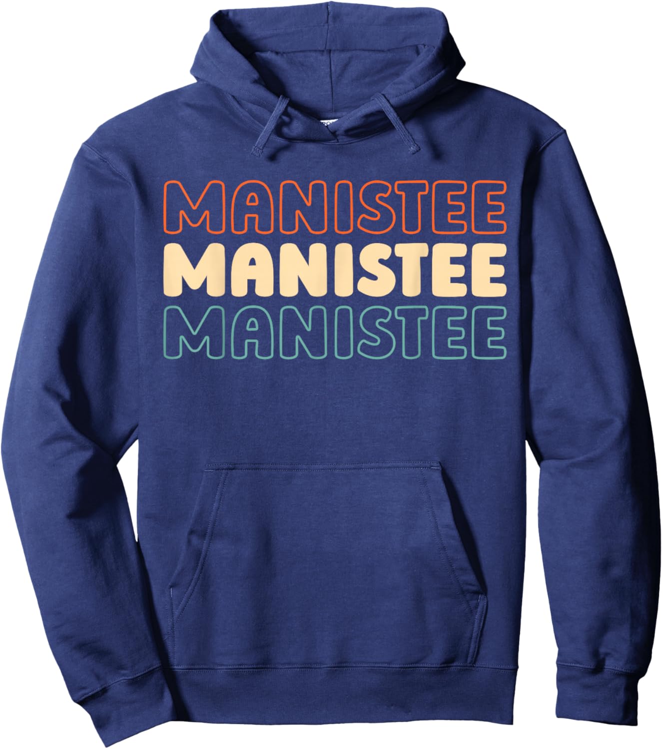 Retro Us American City - Usa Vintage Michigan Manistee Hoodie - Hoodie | Navy