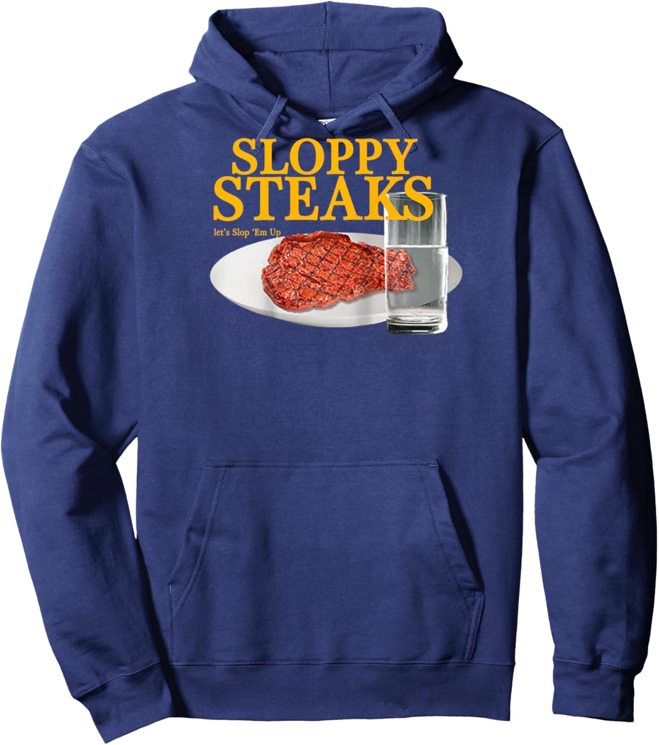 Vintage Sloppy Steaks I Think You Should Leave Raglan Baseball Hoodie - Hoodie | Navy