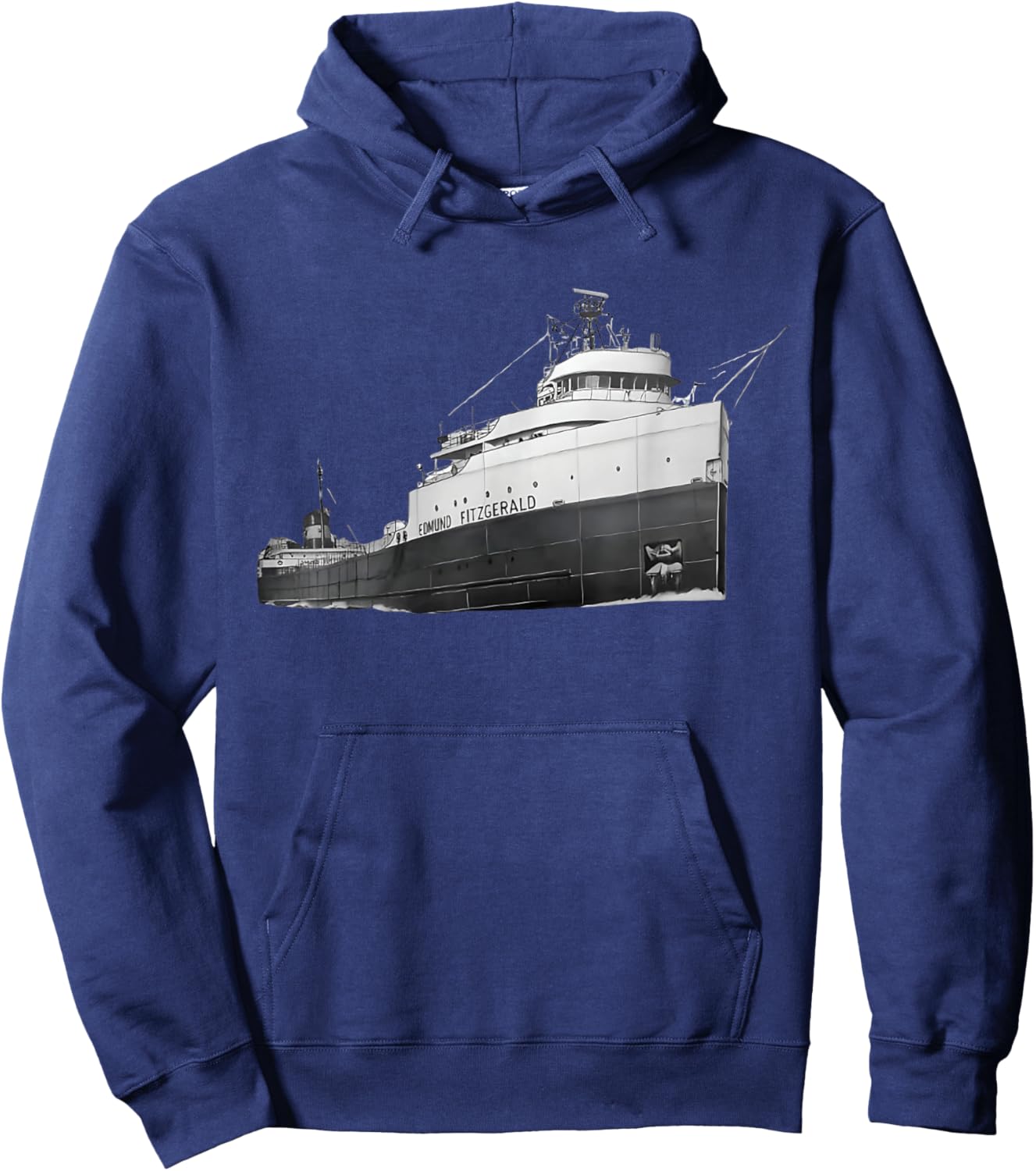 Edmund Fitzgerald Minimal Tribute Hoodie - Hoodie | Navy