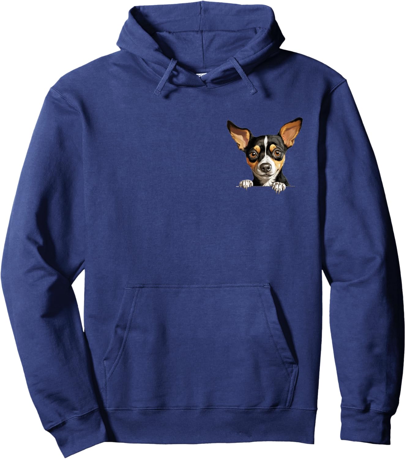 Rat Terrier Dog Mom Dad New Puppy Peeking Hoodie - Hoodie | Navy