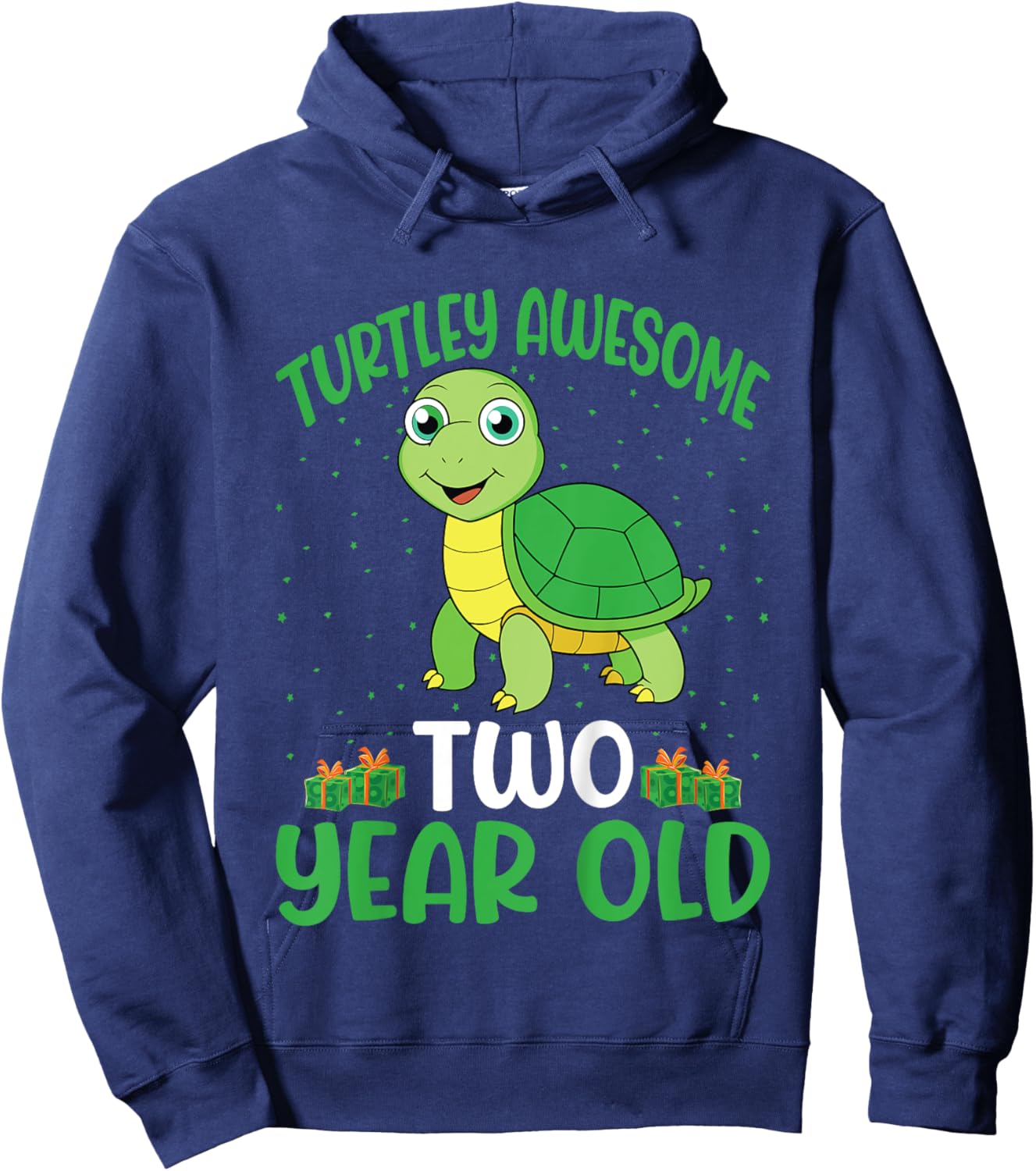 Kids Turtley Awesome Two Year Old Cute Turtle 2nd Birthday Kids Hoodie - Hoodie | Navy