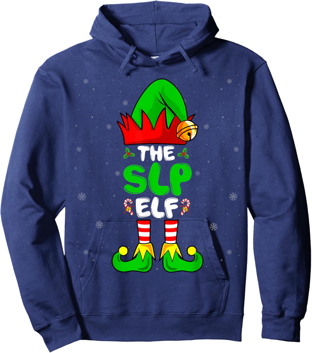 The SLP Elf - Speech Language Pathologists Christmas Hoodie - Hoodie | Navy