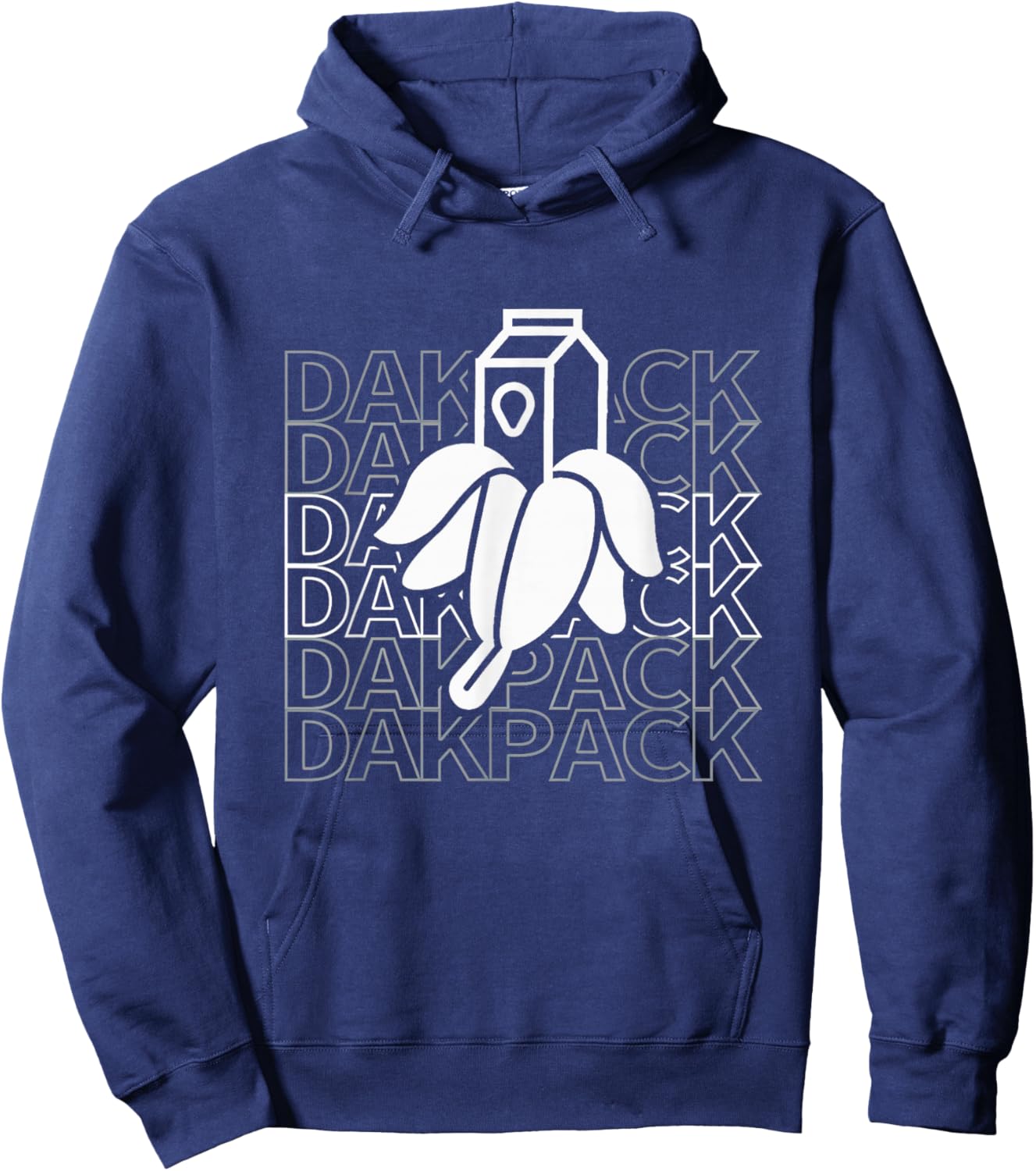 Milky Banana Funny Text Dakpack Vintage Women Kids Hoodie - Hoodie | Navy