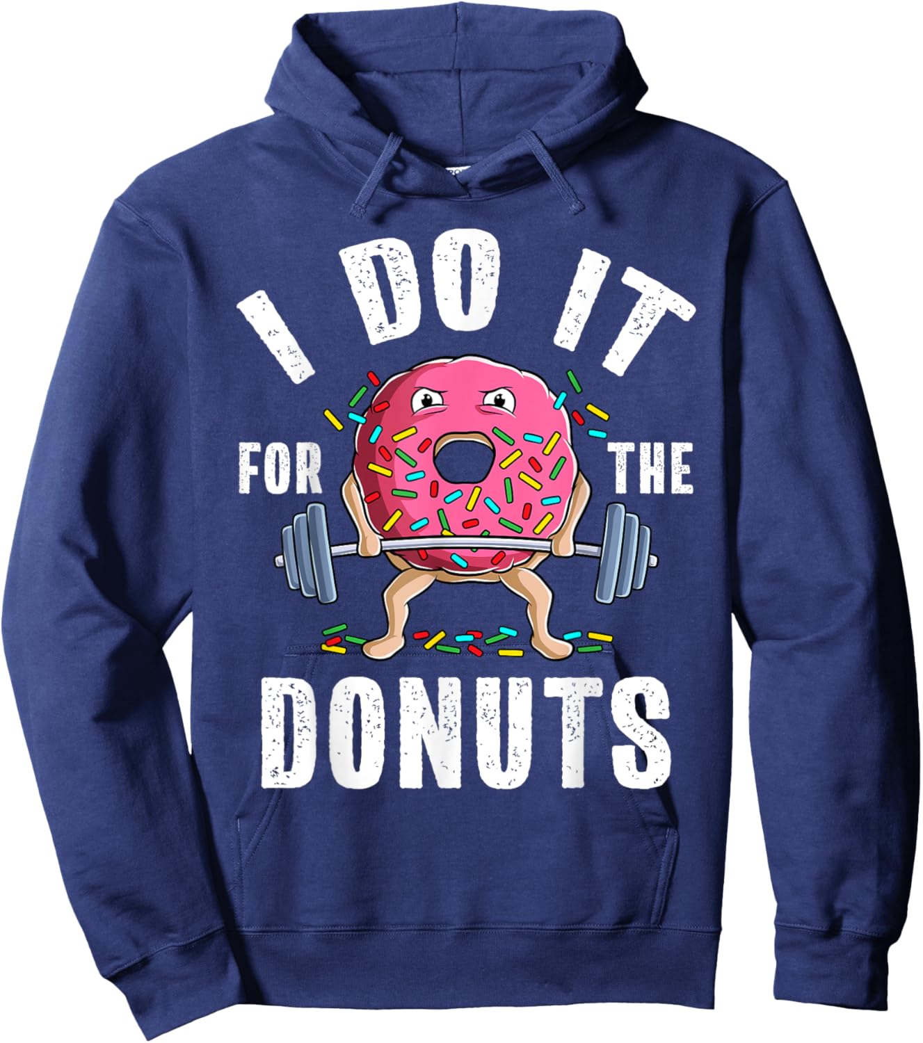 Funny Gym Weightlifting Bodybuilding Deadlift Workout Donut Hoodie - Hoodie | Navy