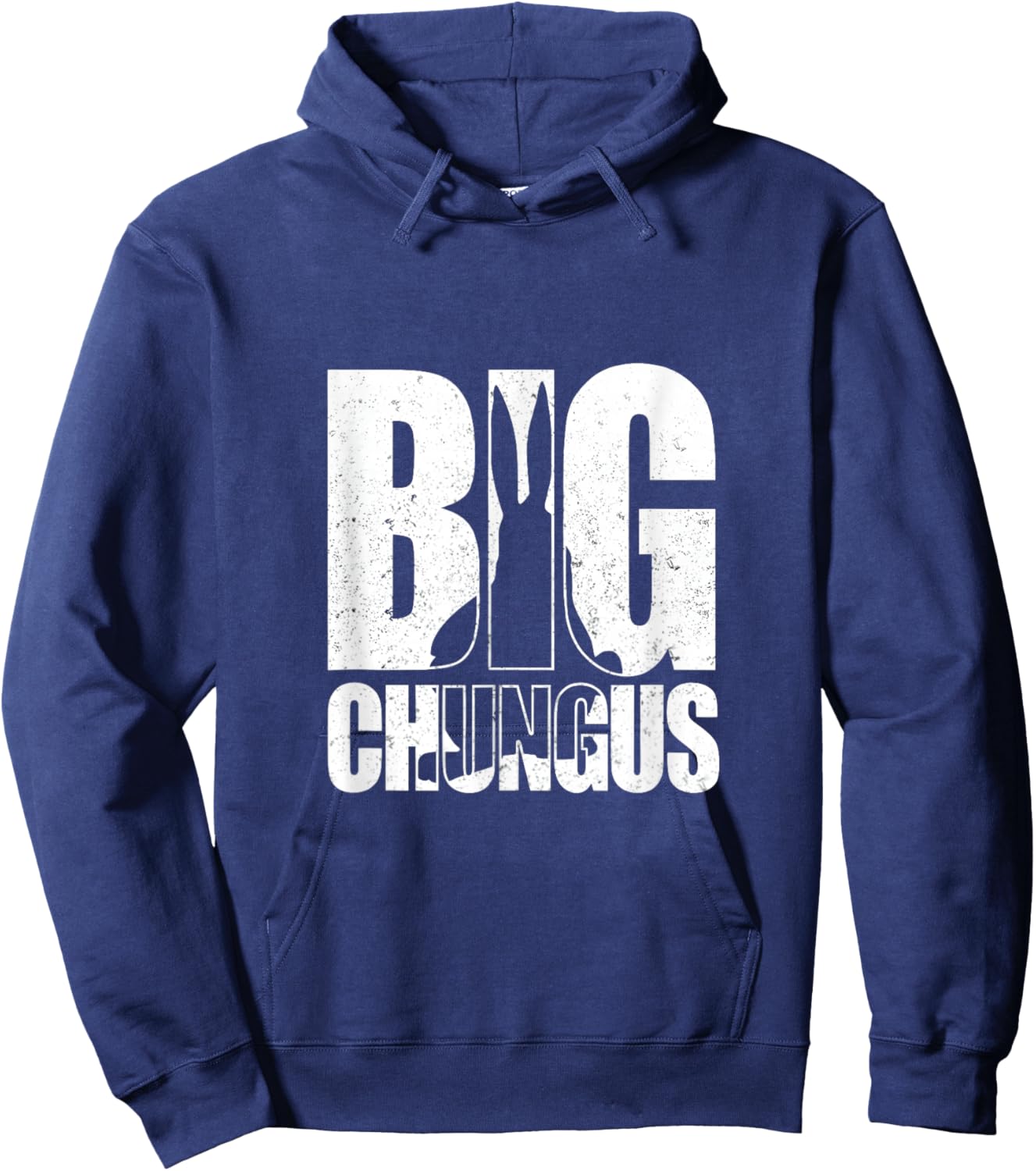 Big Chungus Funny Bunny Meme Retro Distressed Humor Design Hoodie - Hoodie | Navy