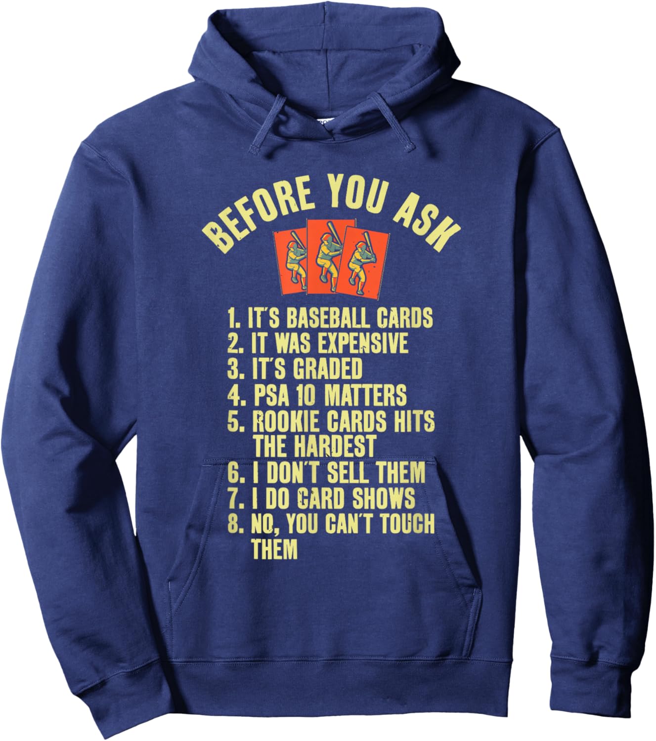 Funny Baseball Card Collector Baseball Card Trading Hoodie - Hoodie | Navy