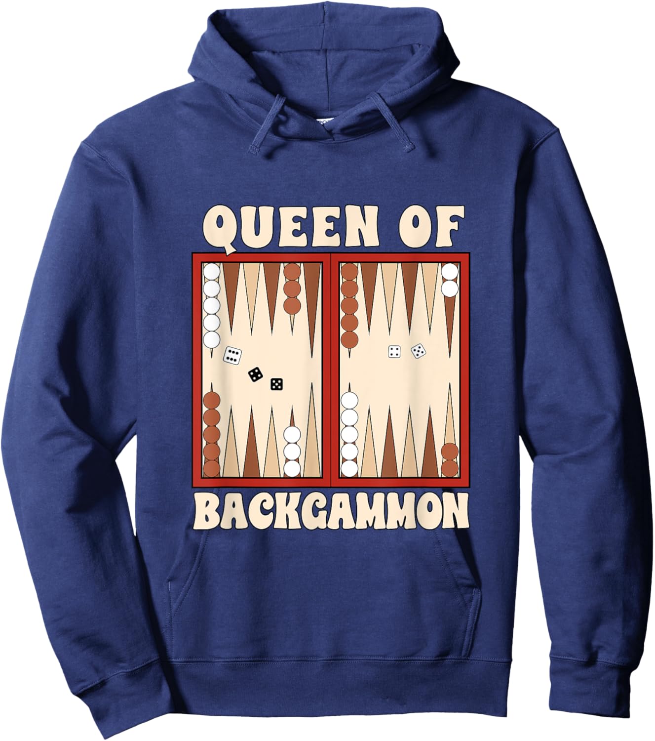 Backgammon Player Backgammon Lover Queen Of Backgammon Hoodie - Hoodie | Navy