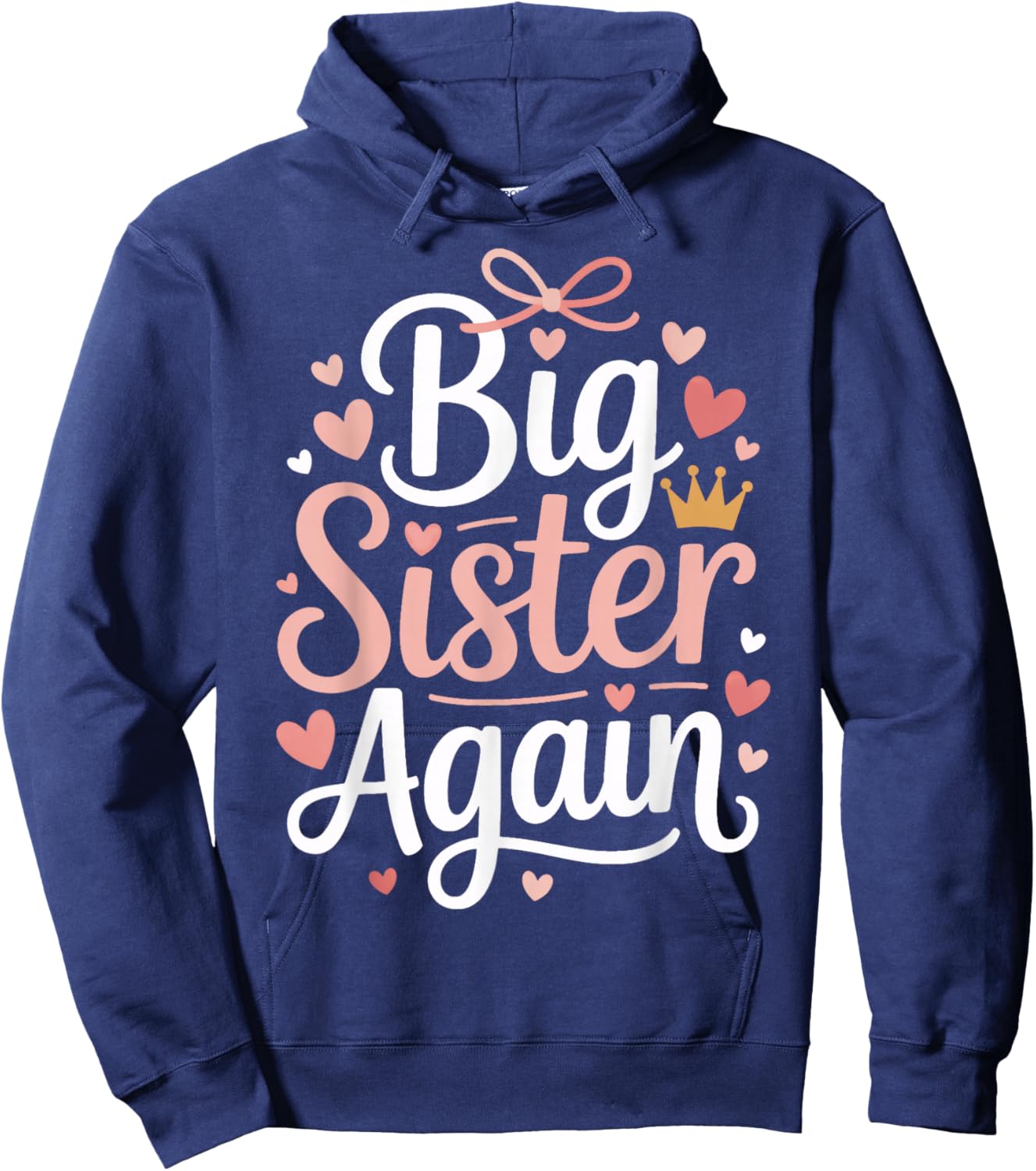 Big Sister Again Family Pregnancy Announcement Hoodie - Hoodie | Navy