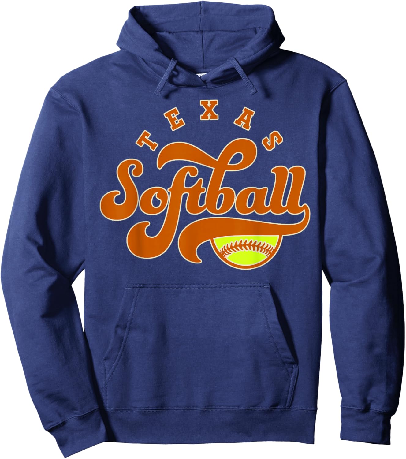 Texas Softball Vintage Kids Team Retro Softball Fan Hoodie - Hoodie | Navy