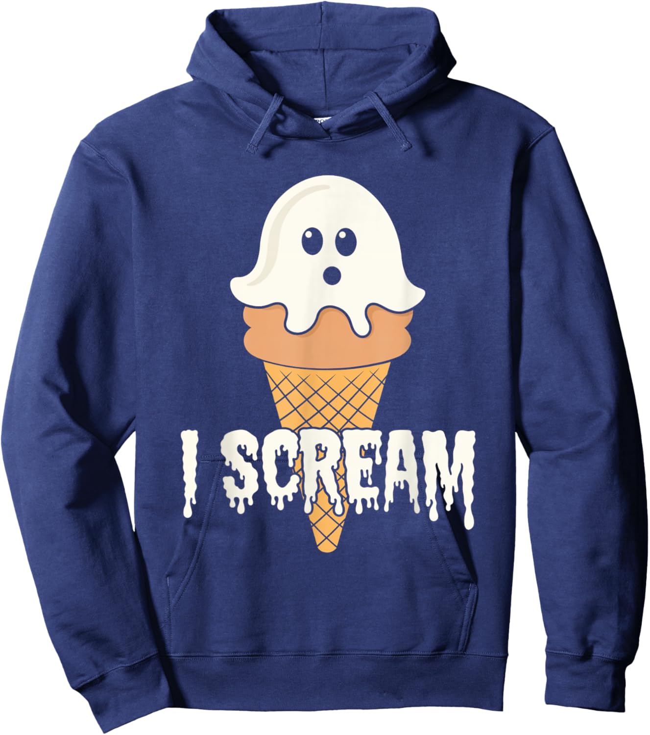 I Scream Ice Cream Ghost Halloween Costume Treats Hoodie - Hoodie | Navy