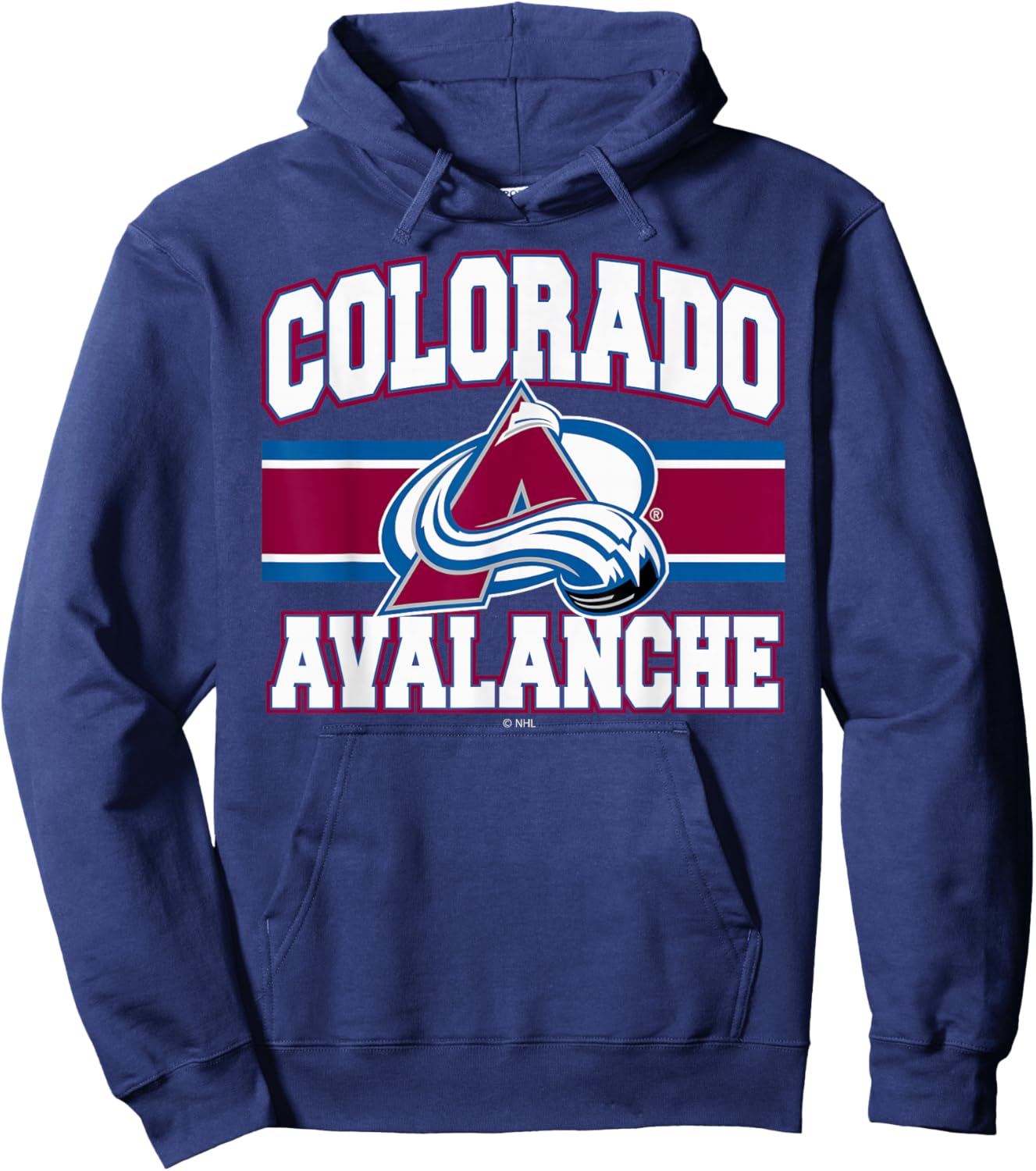 Colorado Avalanche Stripe Navy Officially Licensed Hoodie - Hoodie | Navy
