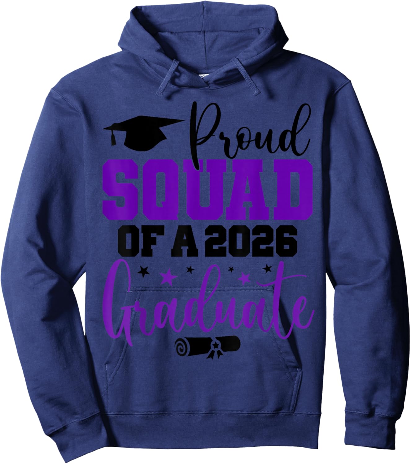Senior 2026 Proud Squad of A Class of 2026 Graduate Hoodie - Hoodie | Navy